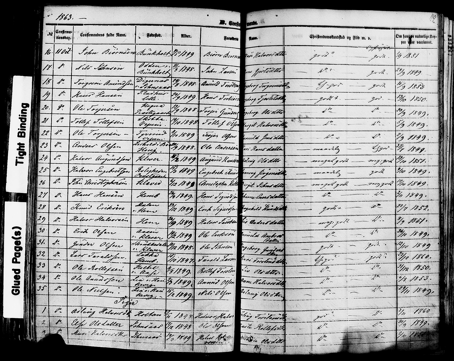 Sauherad kirkebøker, SAKO/A-298/F/Fa/L0007: Parish register (official) no. I 7, 1851-1873, p. 119