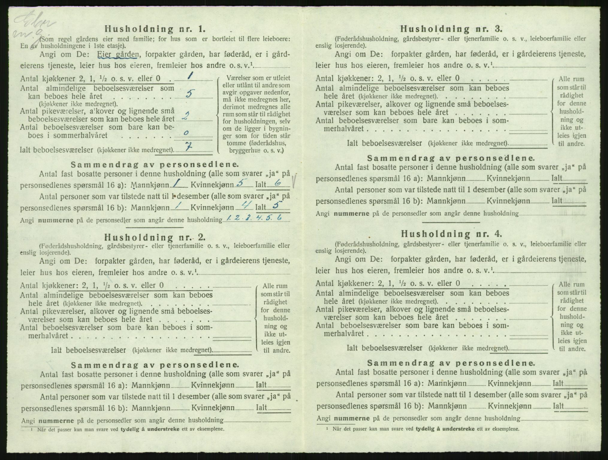 SAST, 1920 census for Bokn, 1920, p. 29