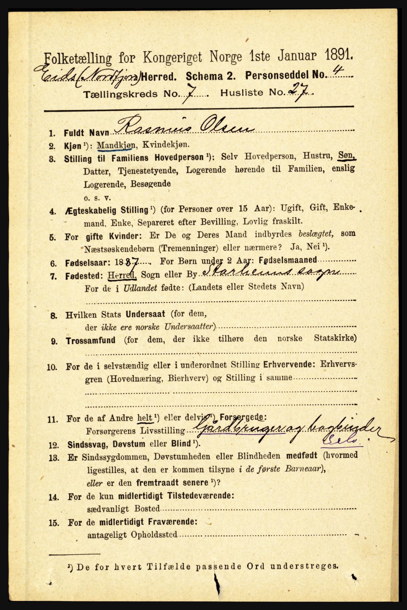 RA, 1891 census for 1443 Eid, 1891, p. 1945