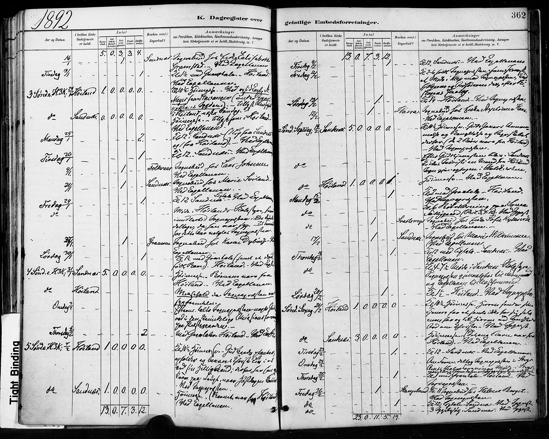 Høyland sokneprestkontor, SAST/A-101799/001/30BA/L0013: Parish register (official) no. A 13.2, 1889-1898, p. 362