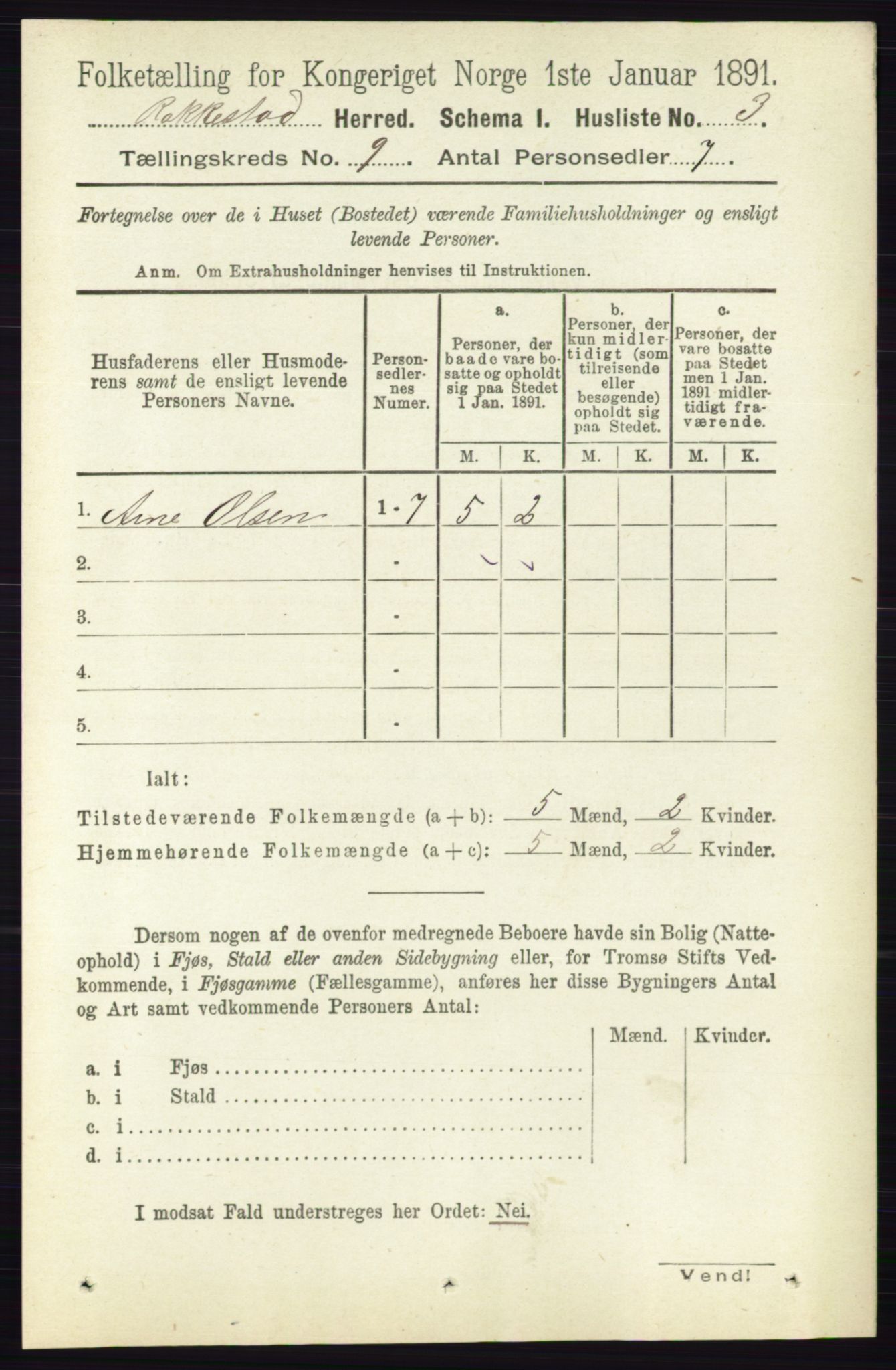 RA, 1891 census for 0128 Rakkestad, 1891, p. 4049