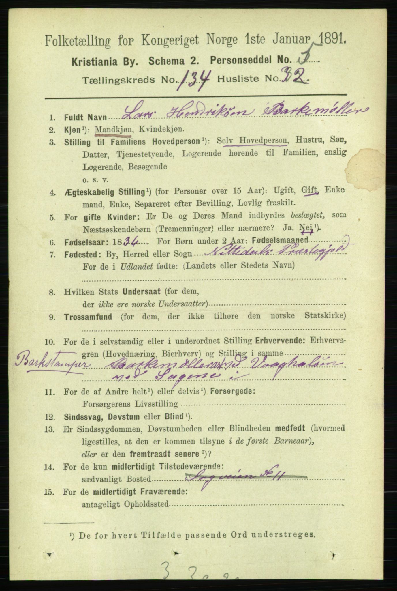 RA, 1891 census for 0301 Kristiania, 1891, p. 74180