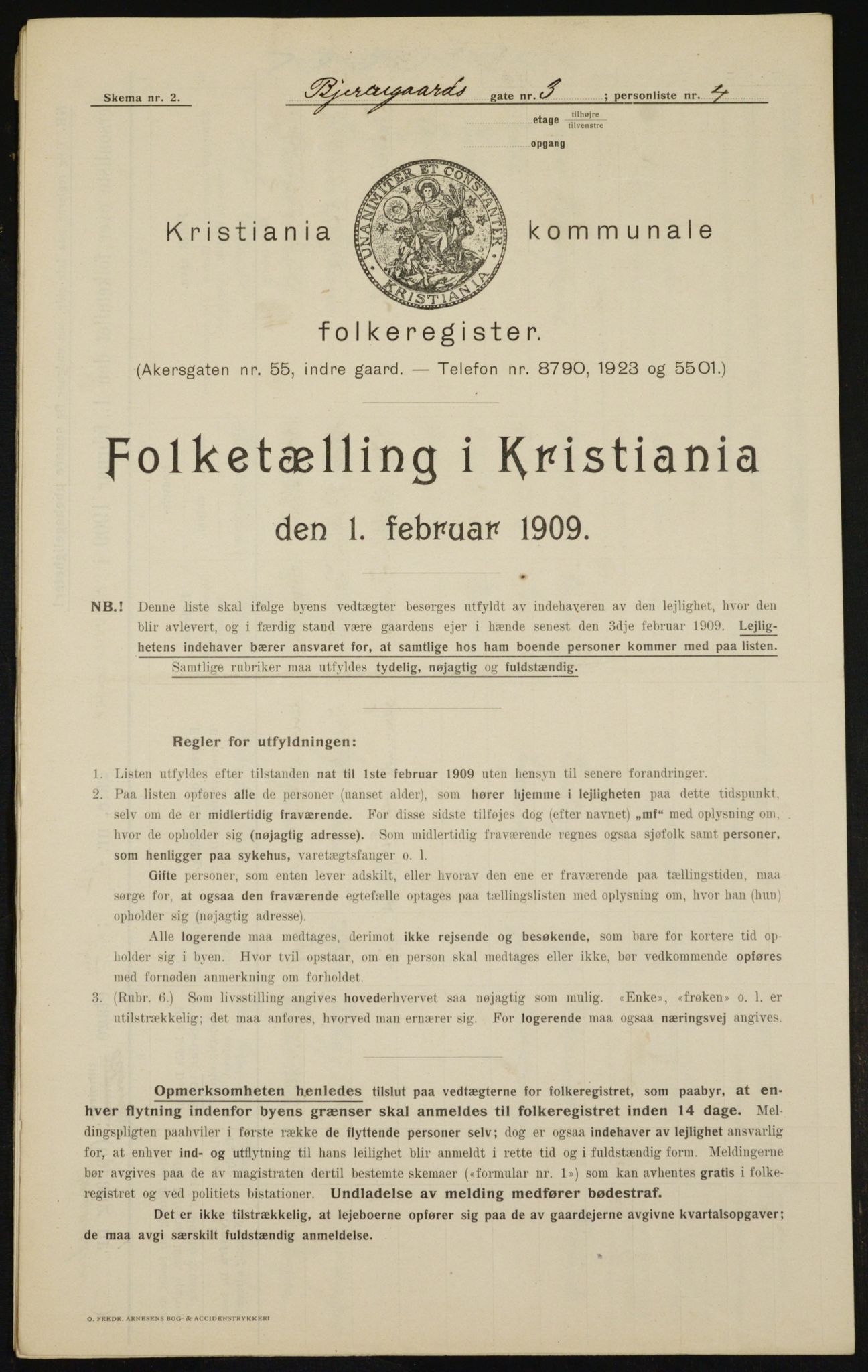 OBA, Municipal Census 1909 for Kristiania, 1909, p. 5142