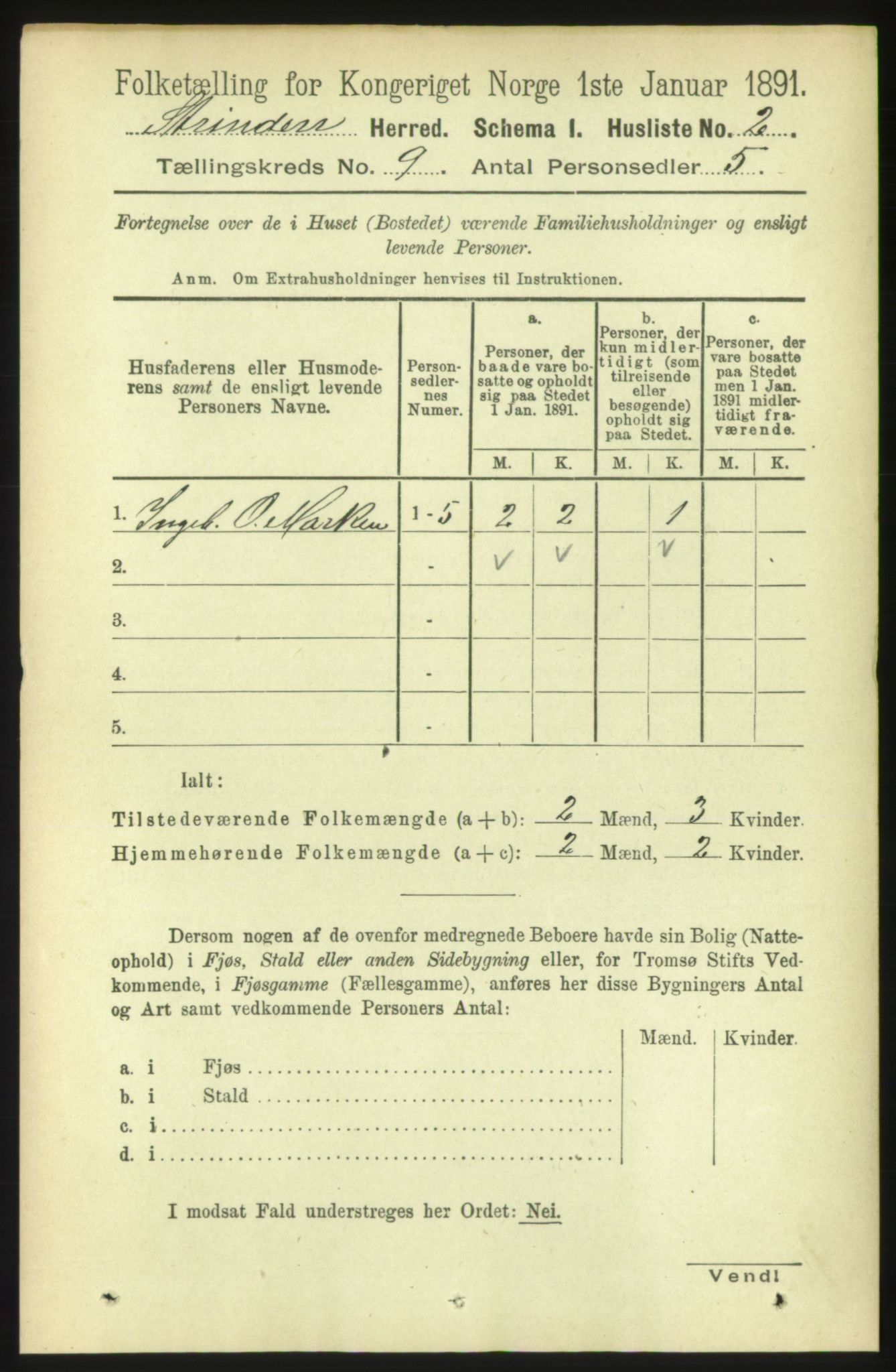 RA, 1891 census for 1660 Strinda, 1891, p. 7958