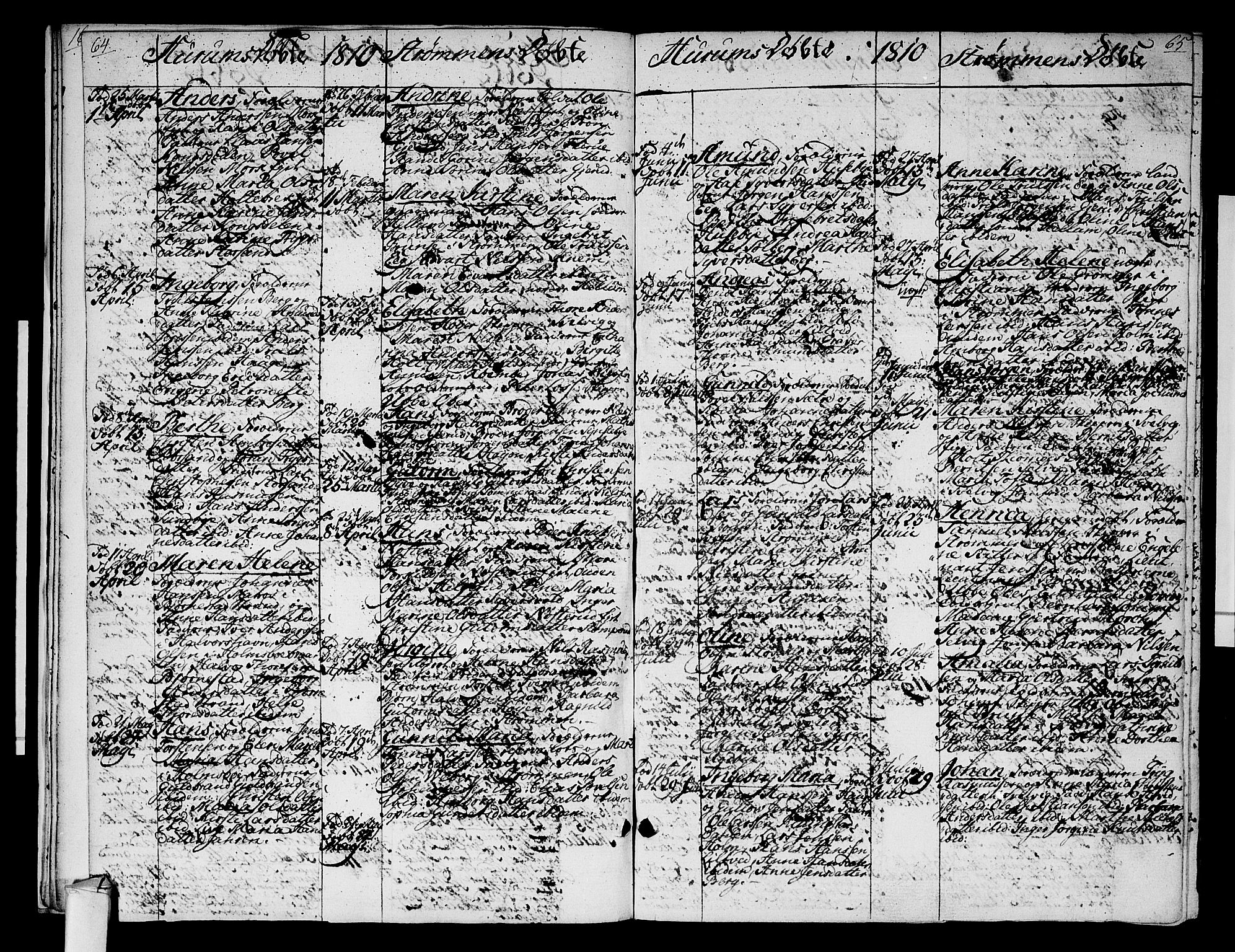 Hurum kirkebøker, SAKO/A-229/F/Fa/L0008: Parish register (official) no. 8, 1810-1815, p. 64-65