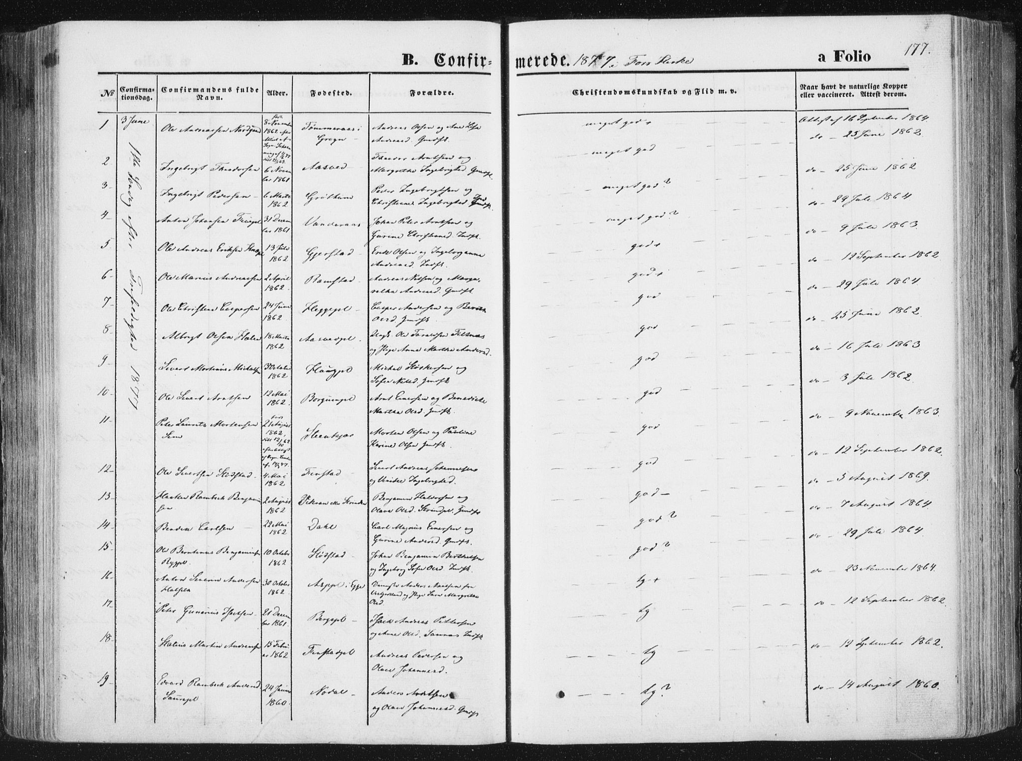 Ministerialprotokoller, klokkerbøker og fødselsregistre - Nord-Trøndelag, AV/SAT-A-1458/746/L0447: Parish register (official) no. 746A06, 1860-1877, p. 177