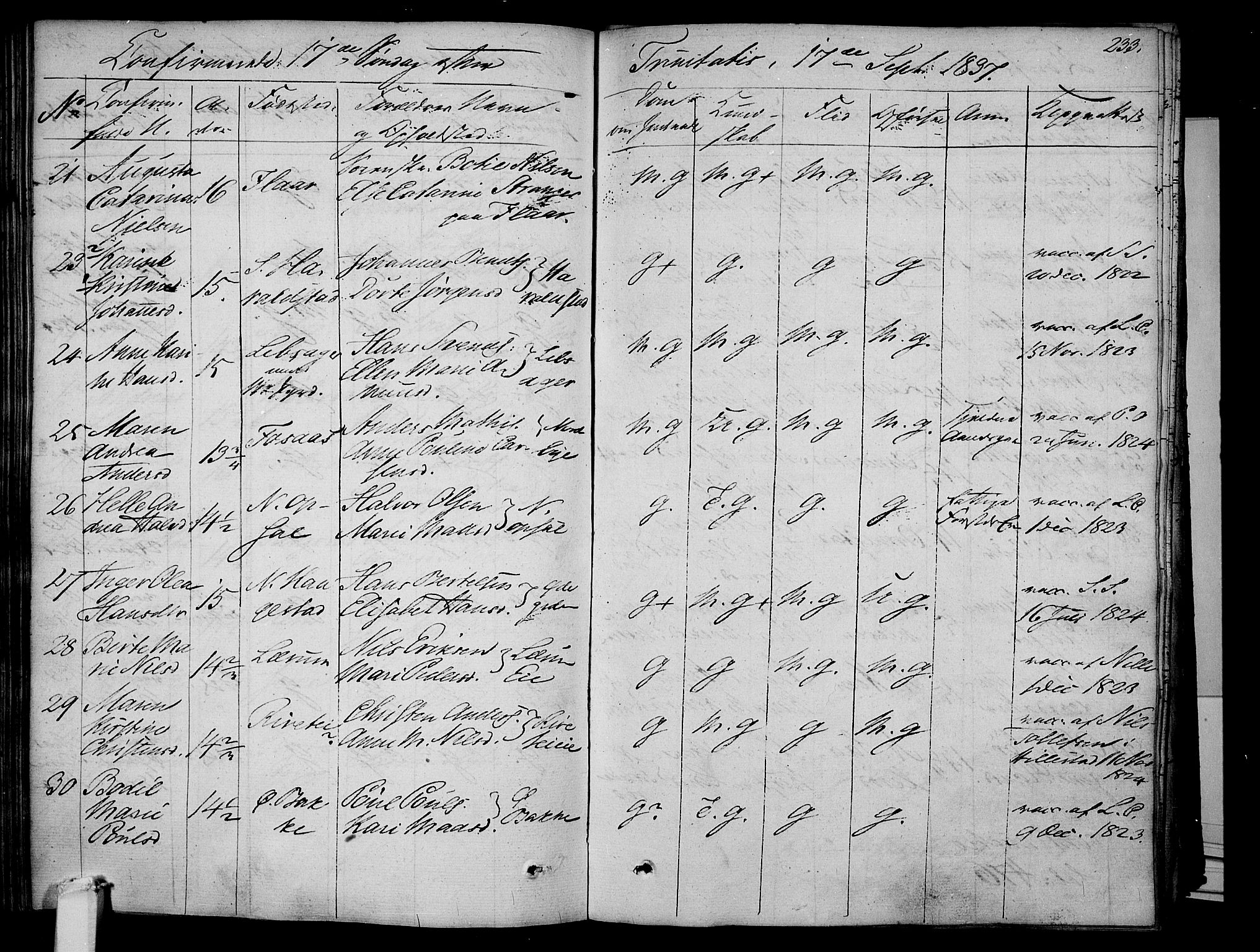 Våle kirkebøker, AV/SAKO-A-334/F/Fa/L0008: Parish register (official) no. I 8, 1824-1844, p. 233