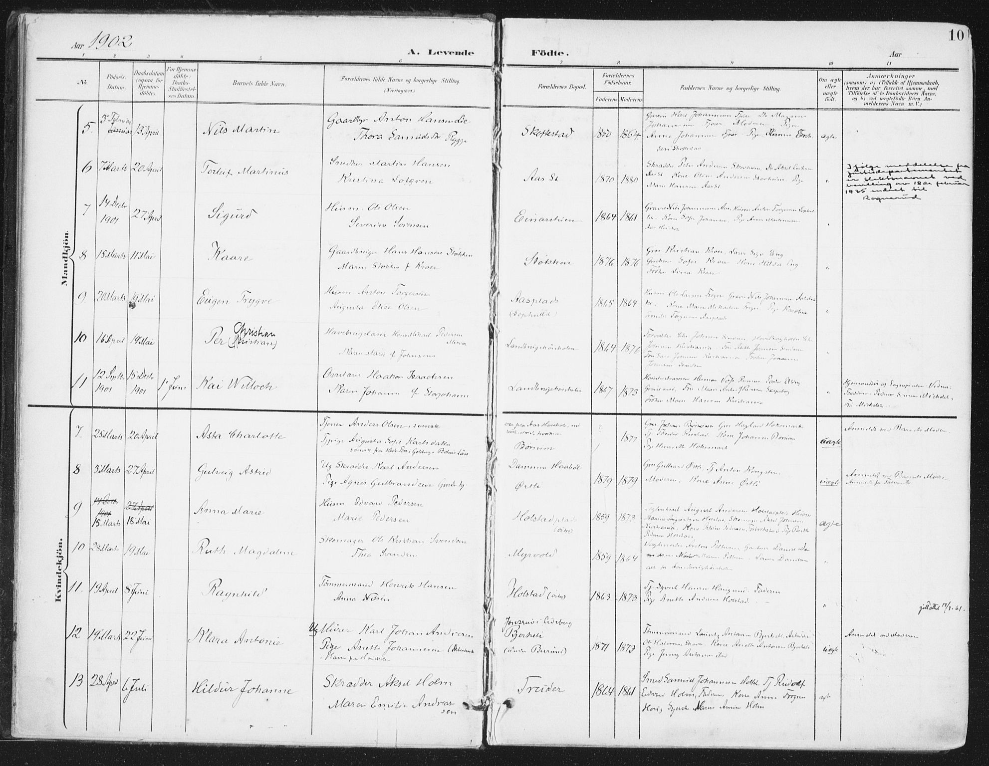 Ås prestekontor Kirkebøker, AV/SAO-A-10894/F/Fa/L0010: Parish register (official) no. I 10, 1900-1918, p. 10