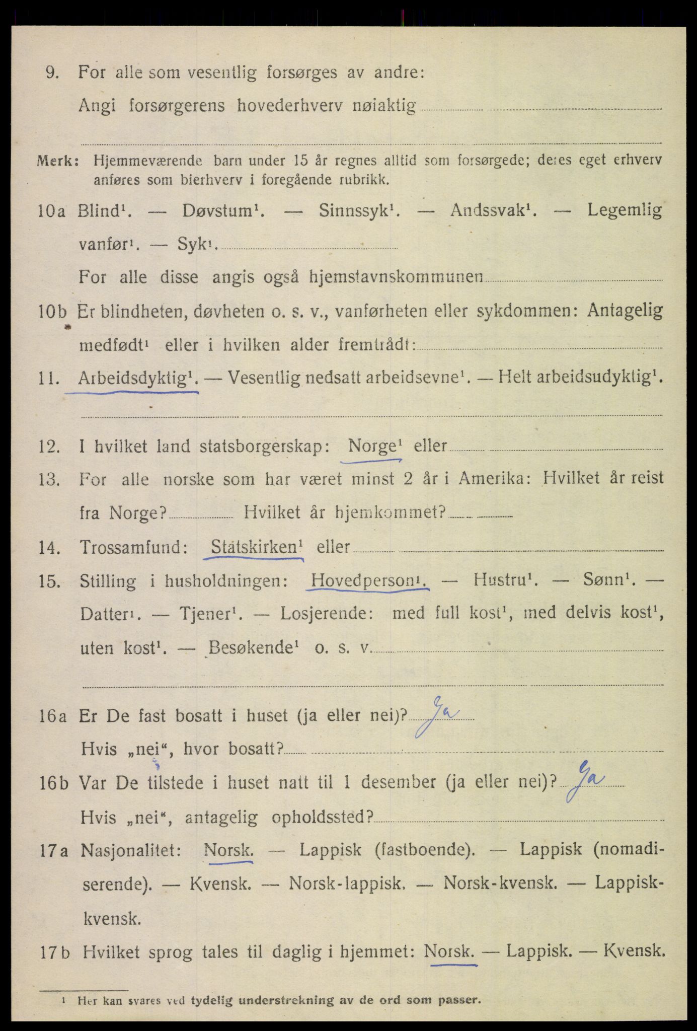 SAT, 1920 census for Gildeskål, 1920, p. 10187