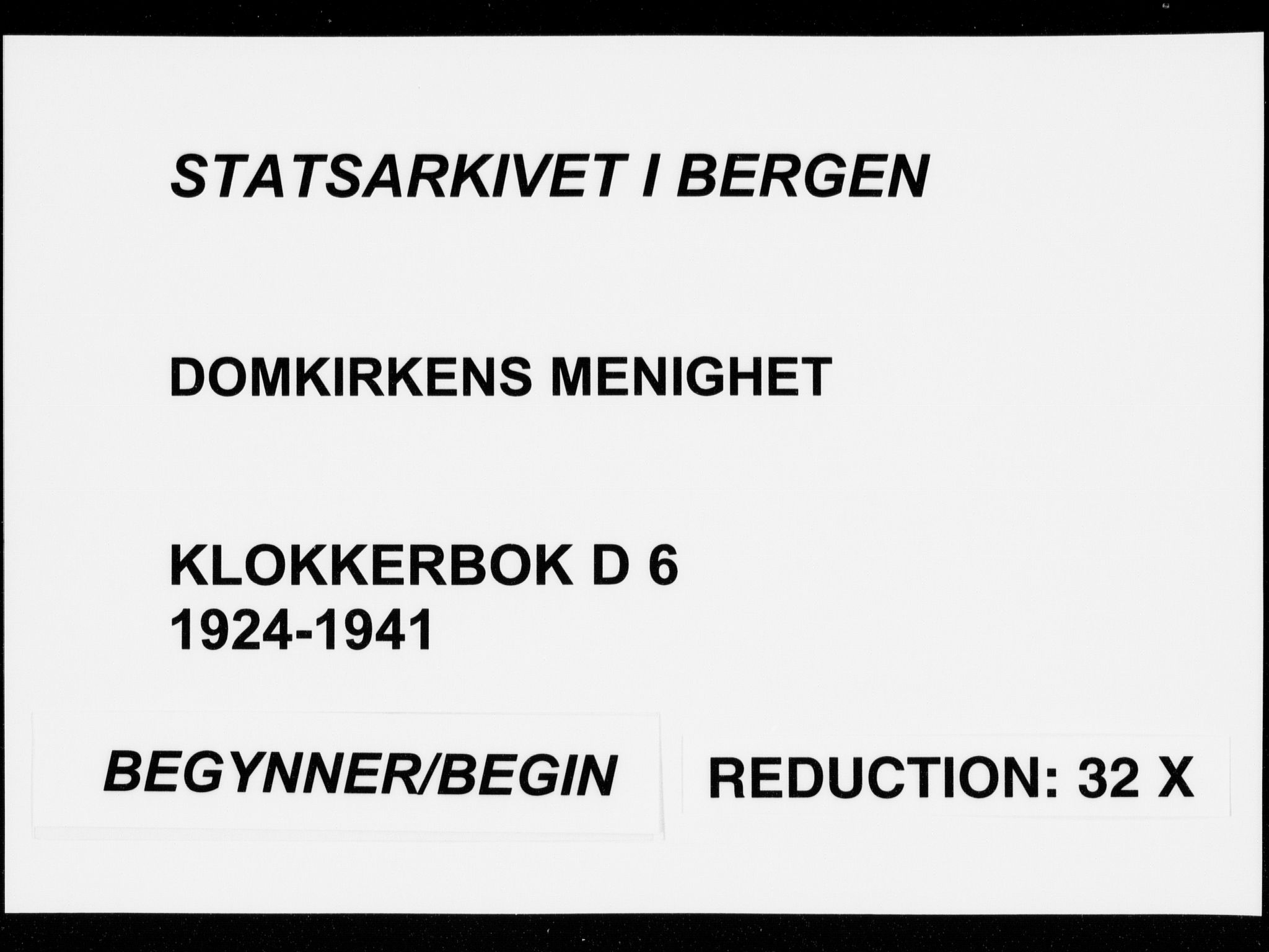 Domkirken sokneprestembete, SAB/A-74801/H/Hab/L0034: Parish register (copy) no. D 6, 1924-1941