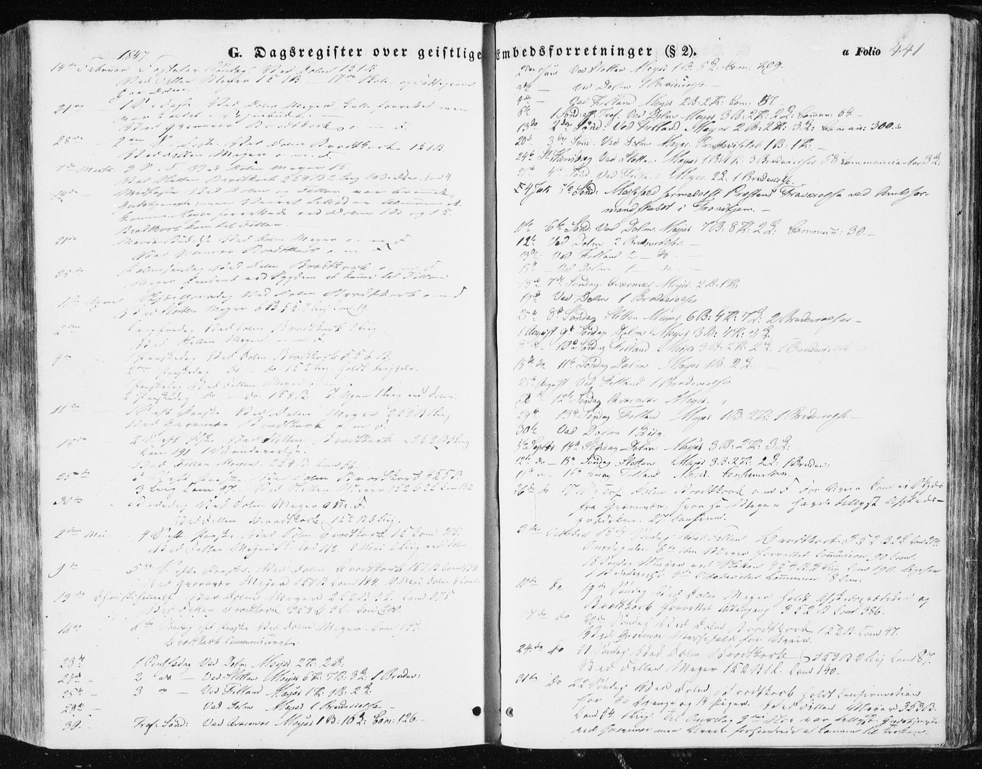 Ministerialprotokoller, klokkerbøker og fødselsregistre - Sør-Trøndelag, SAT/A-1456/634/L0529: Parish register (official) no. 634A05, 1843-1851, p. 441