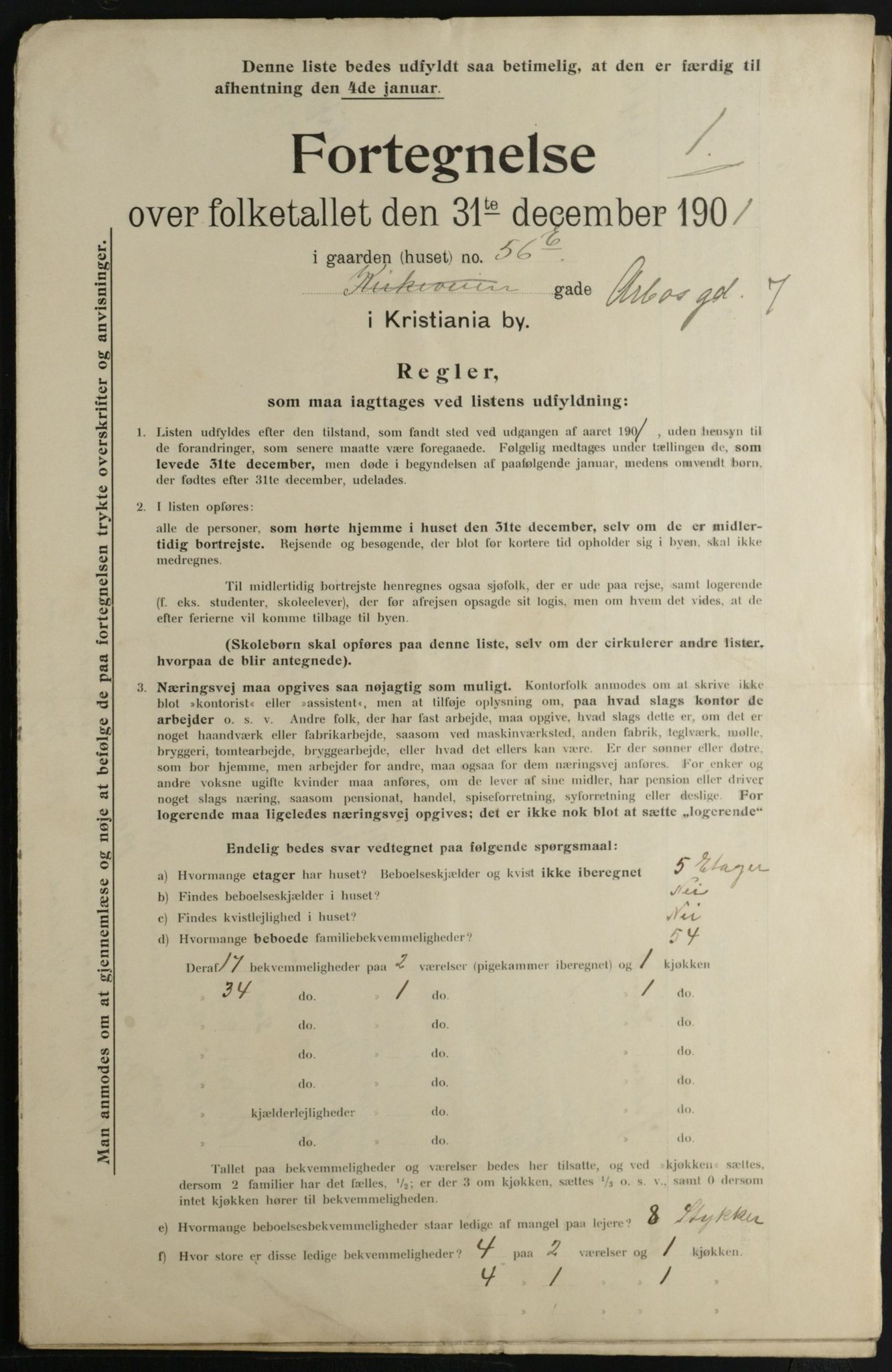 OBA, Municipal Census 1901 for Kristiania, 1901, p. 388