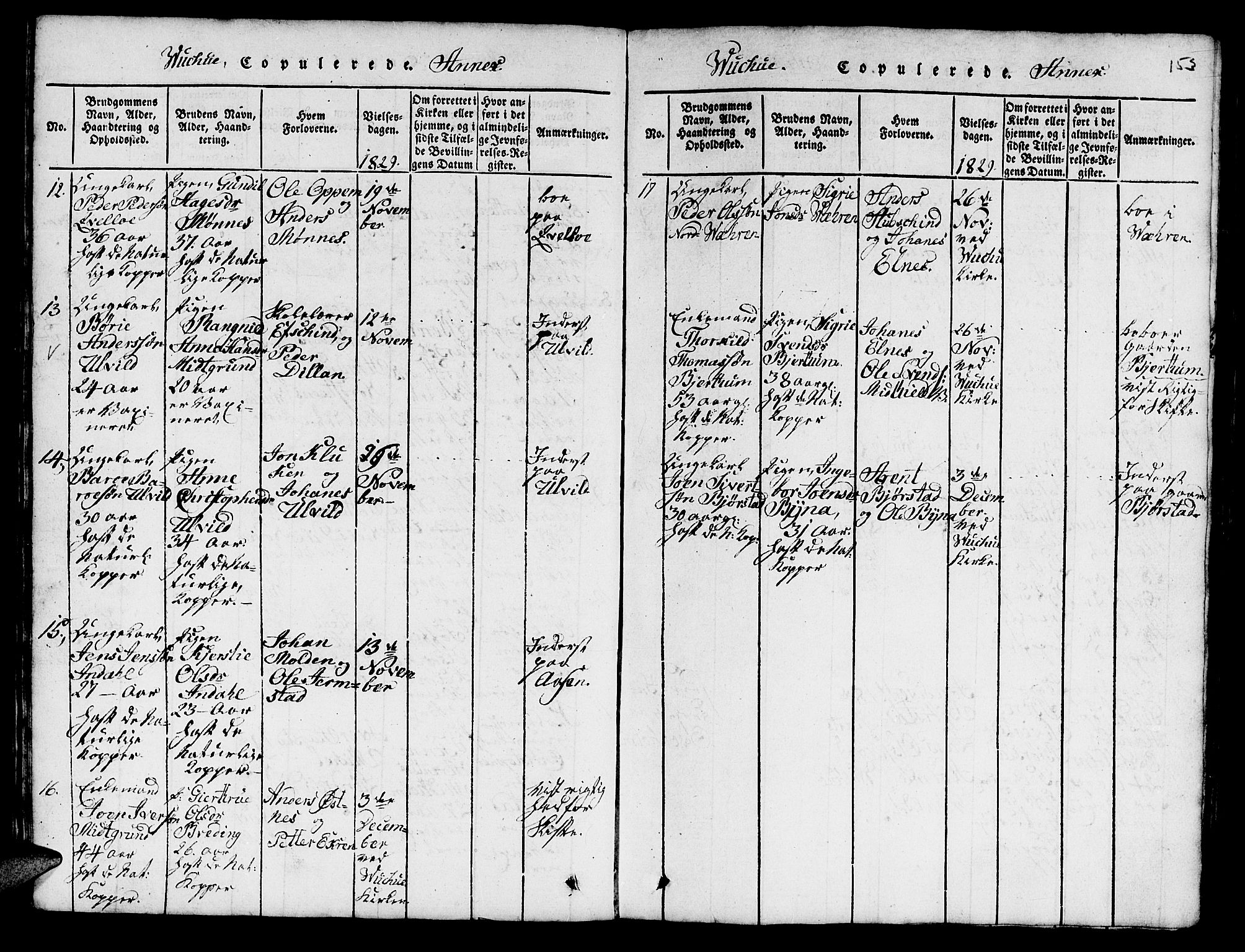 Ministerialprotokoller, klokkerbøker og fødselsregistre - Nord-Trøndelag, SAT/A-1458/724/L0265: Parish register (copy) no. 724C01, 1816-1845, p. 153