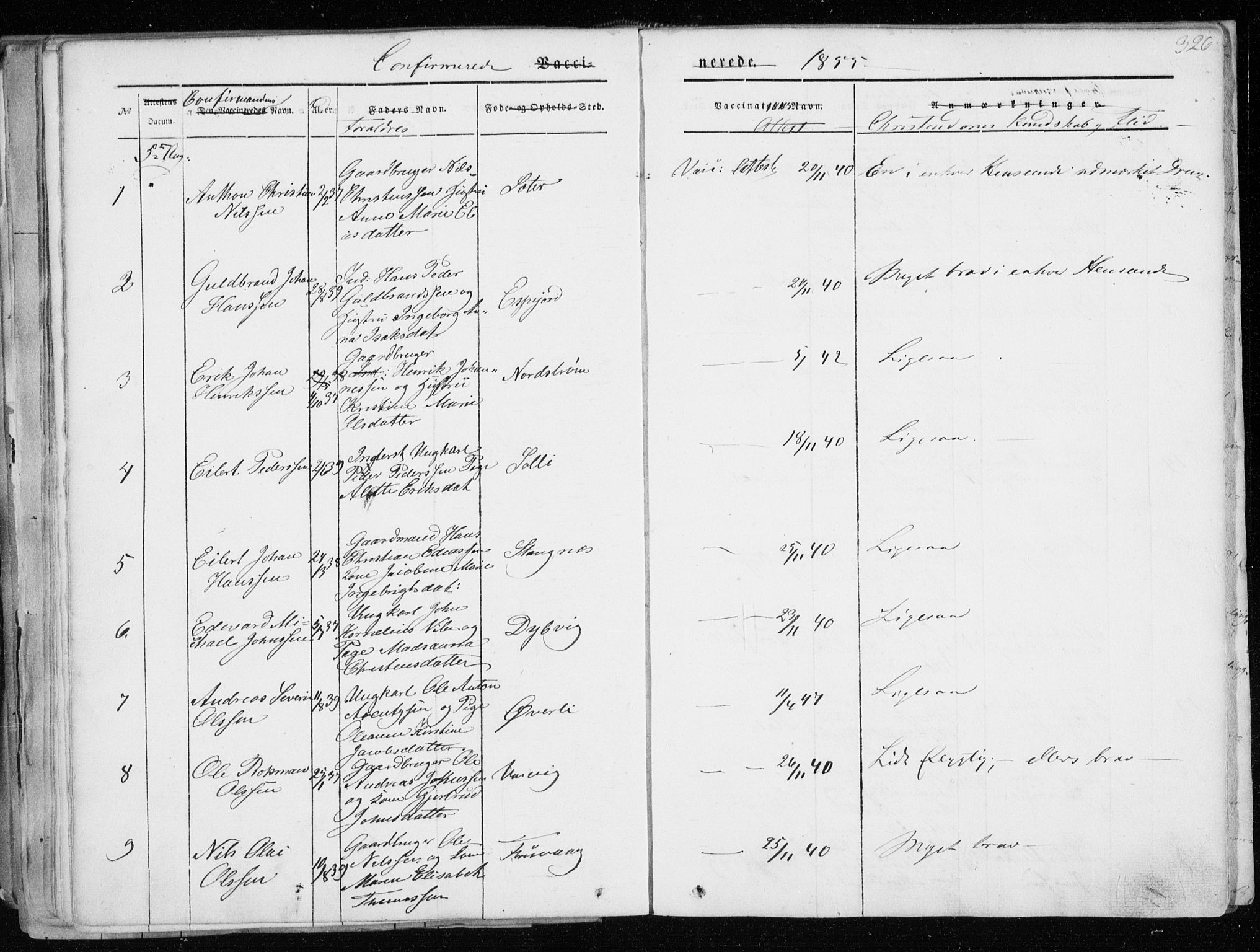 Tranøy sokneprestkontor, SATØ/S-1313/I/Ia/Iaa/L0006kirke: Parish register (official) no. 6, 1844-1855, p. 326