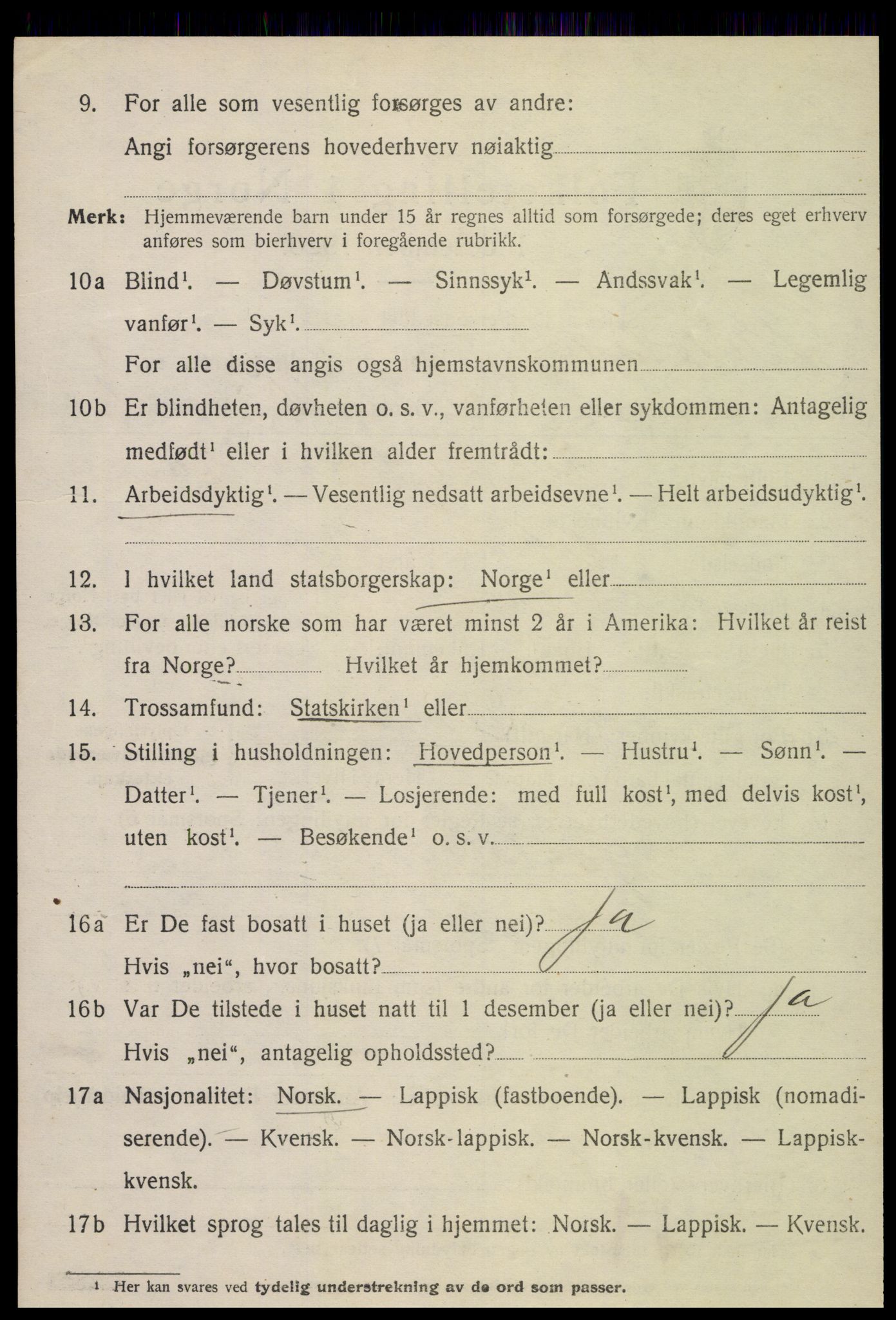 SAT, 1920 census for Beitstad, 1920, p. 2376