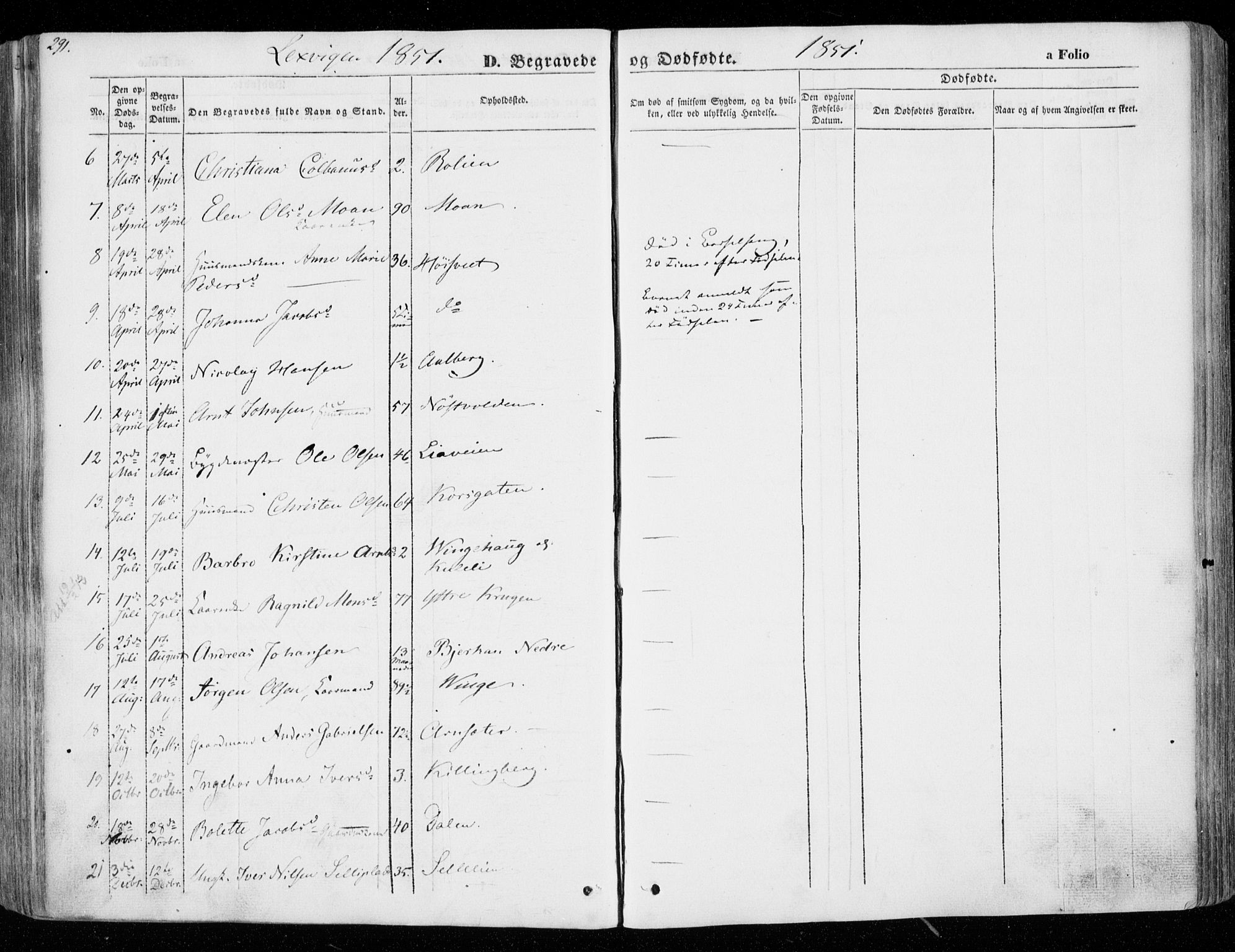 Ministerialprotokoller, klokkerbøker og fødselsregistre - Nord-Trøndelag, SAT/A-1458/701/L0007: Parish register (official) no. 701A07 /1, 1842-1854, p. 291