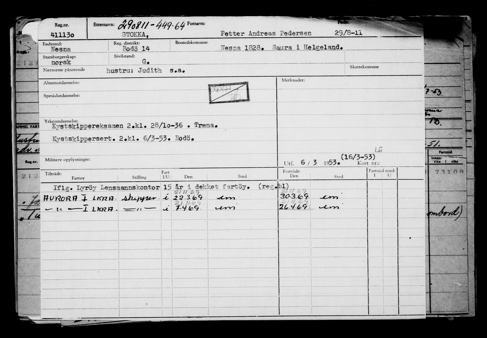 Direktoratet for sjømenn, AV/RA-S-3545/G/Gb/L0099: Hovedkort, 1911, p. 469