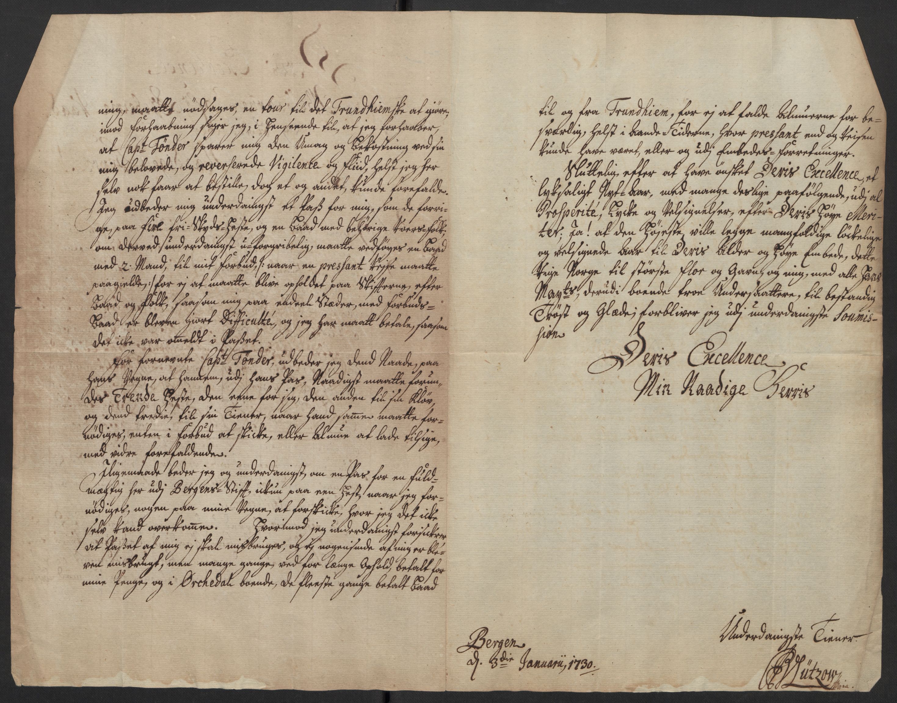 Stattholderembetet 1572-1771, AV/RA-EA-2870/Ef/L0106: Brev fra embetsmenn og andre, 1730-1732, p. 4