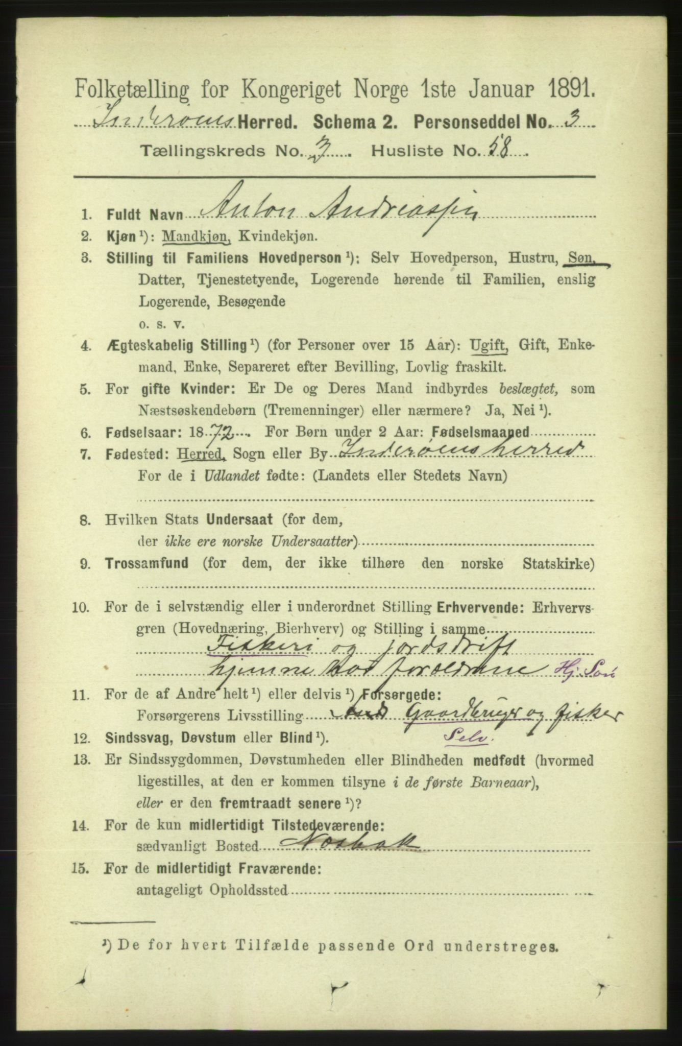 RA, 1891 census for 1729 Inderøy, 1891, p. 2276