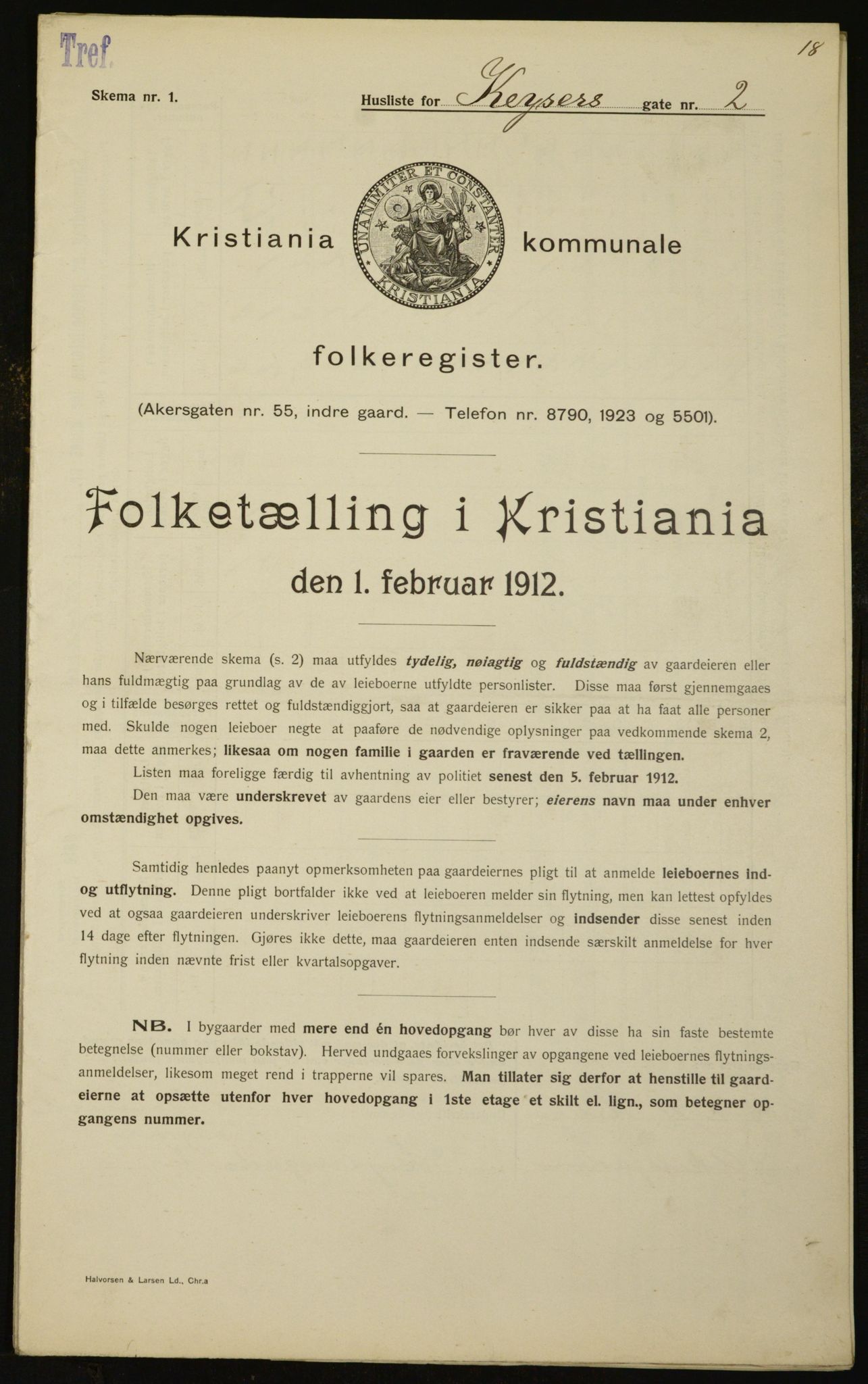 OBA, Municipal Census 1912 for Kristiania, 1912, p. 49496