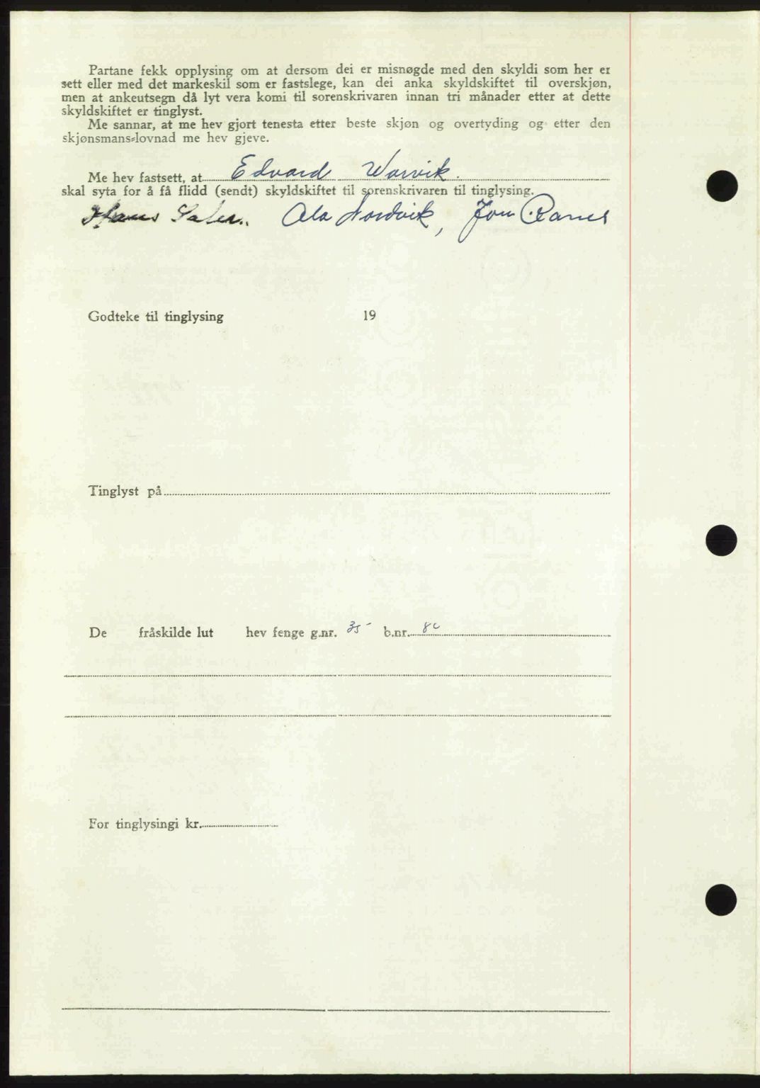 Nordmøre sorenskriveri, AV/SAT-A-4132/1/2/2Ca: Mortgage book no. A113, 1949-1950, Diary no: : 3368/1949