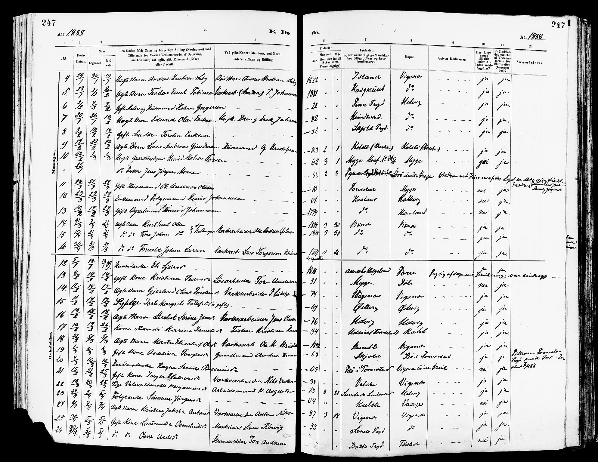 Avaldsnes sokneprestkontor, AV/SAST-A -101851/H/Ha/Haa/L0015: Parish register (official) no. A 15, 1880-1906, p. 247