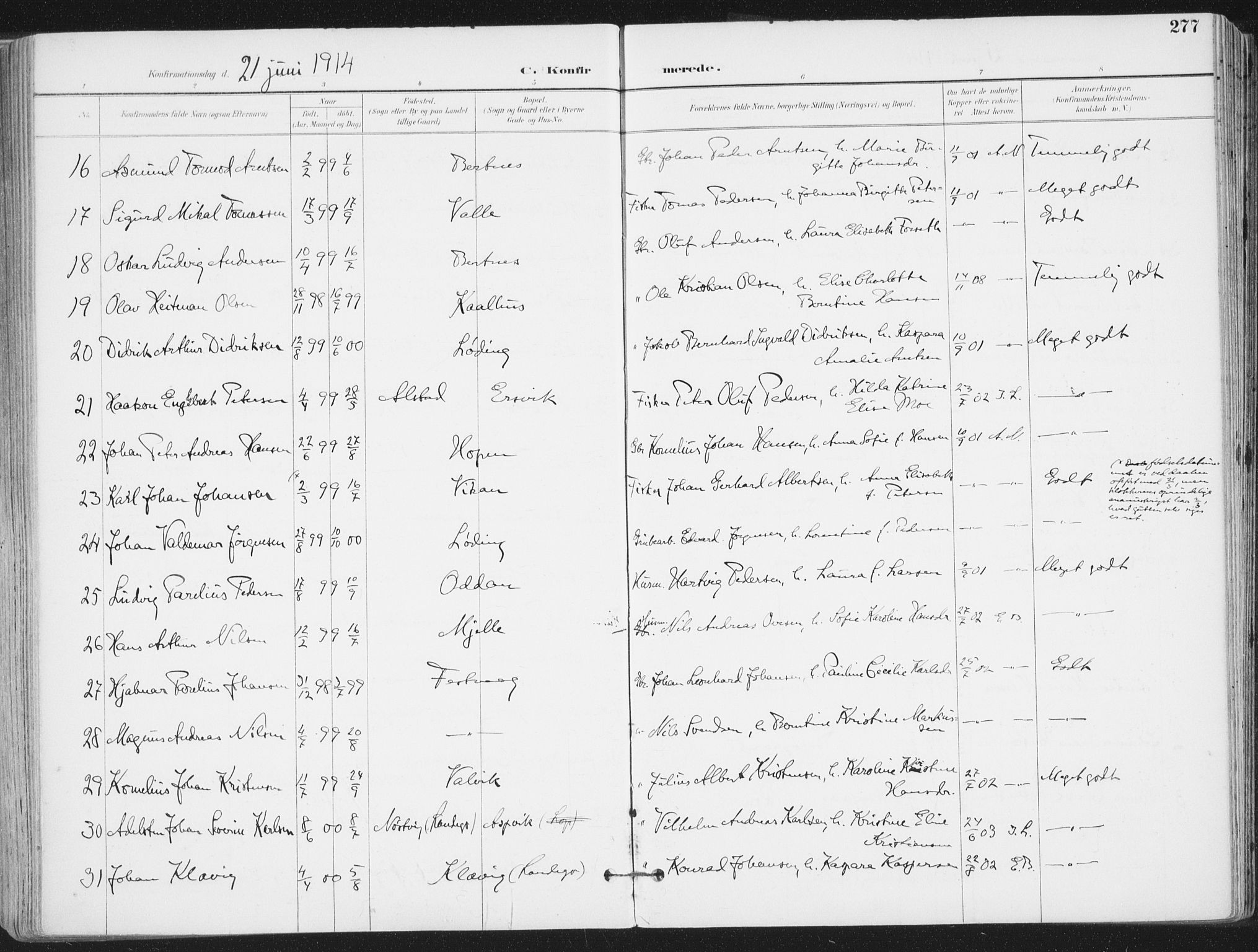 Ministerialprotokoller, klokkerbøker og fødselsregistre - Nordland, SAT/A-1459/802/L0055: Parish register (official) no. 802A02, 1894-1915, p. 277