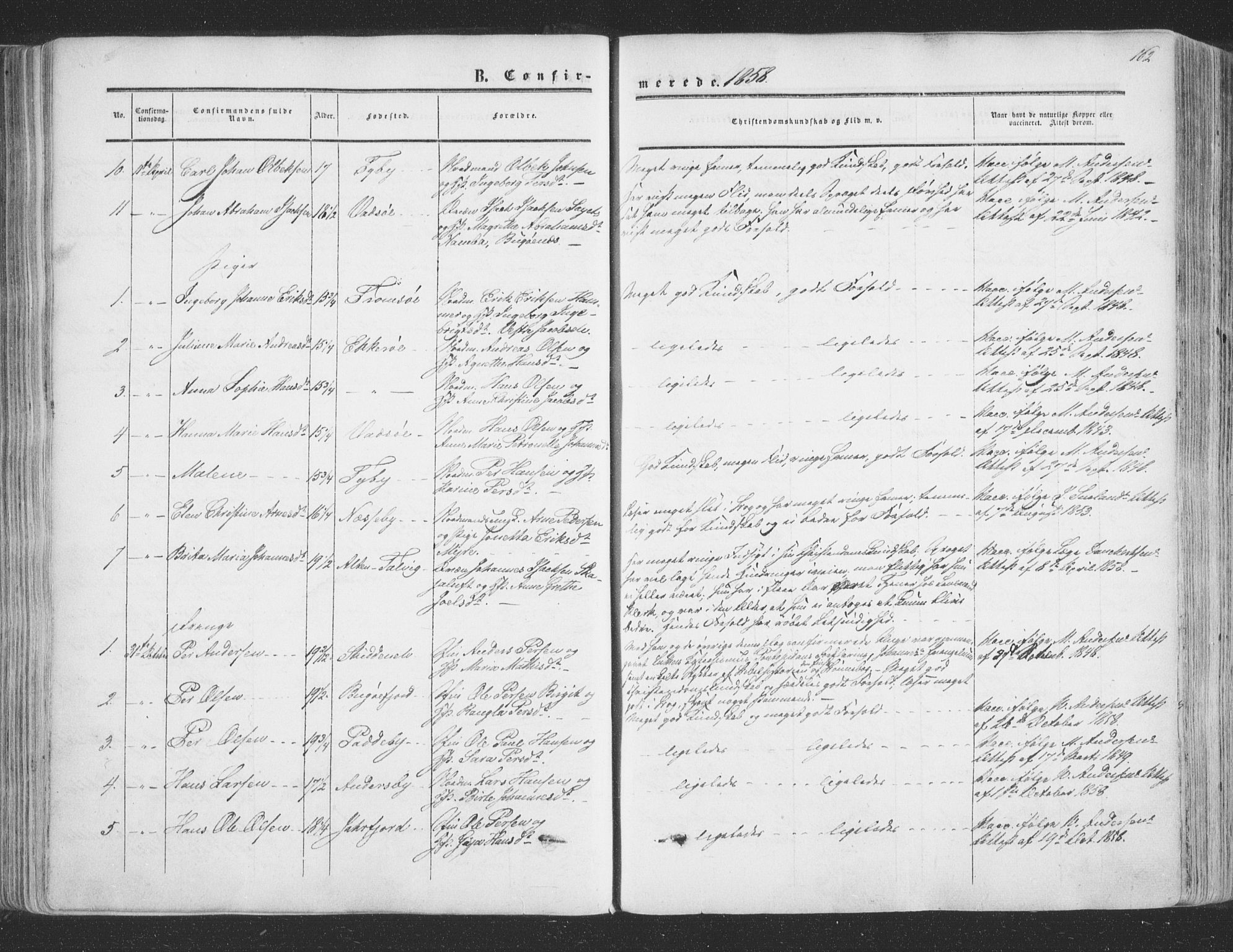 Vadsø sokneprestkontor, SATØ/S-1325/H/Ha/L0004kirke: Parish register (official) no. 4, 1854-1880, p. 162