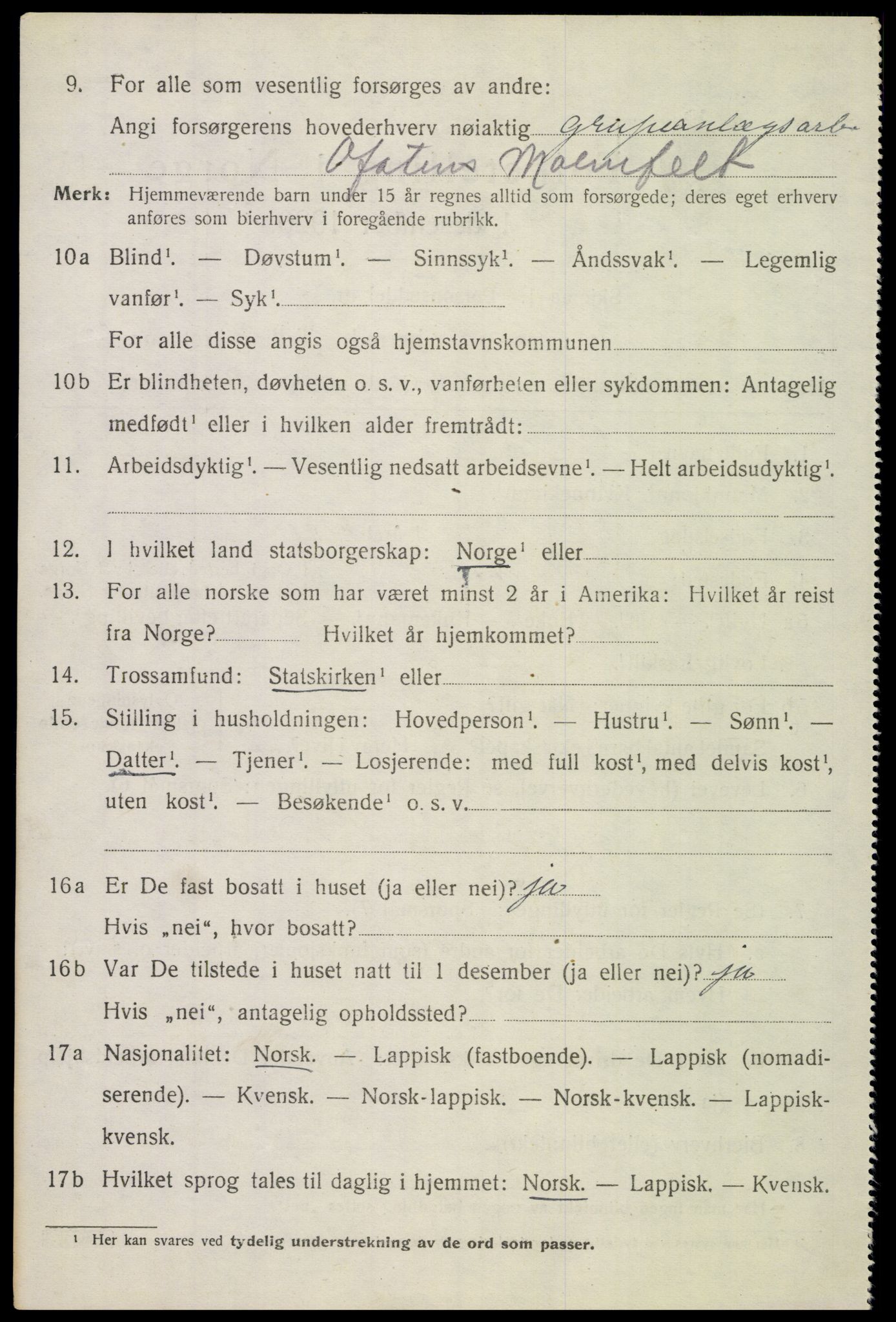 SAT, 1920 census for Evenes, 1920, p. 6031