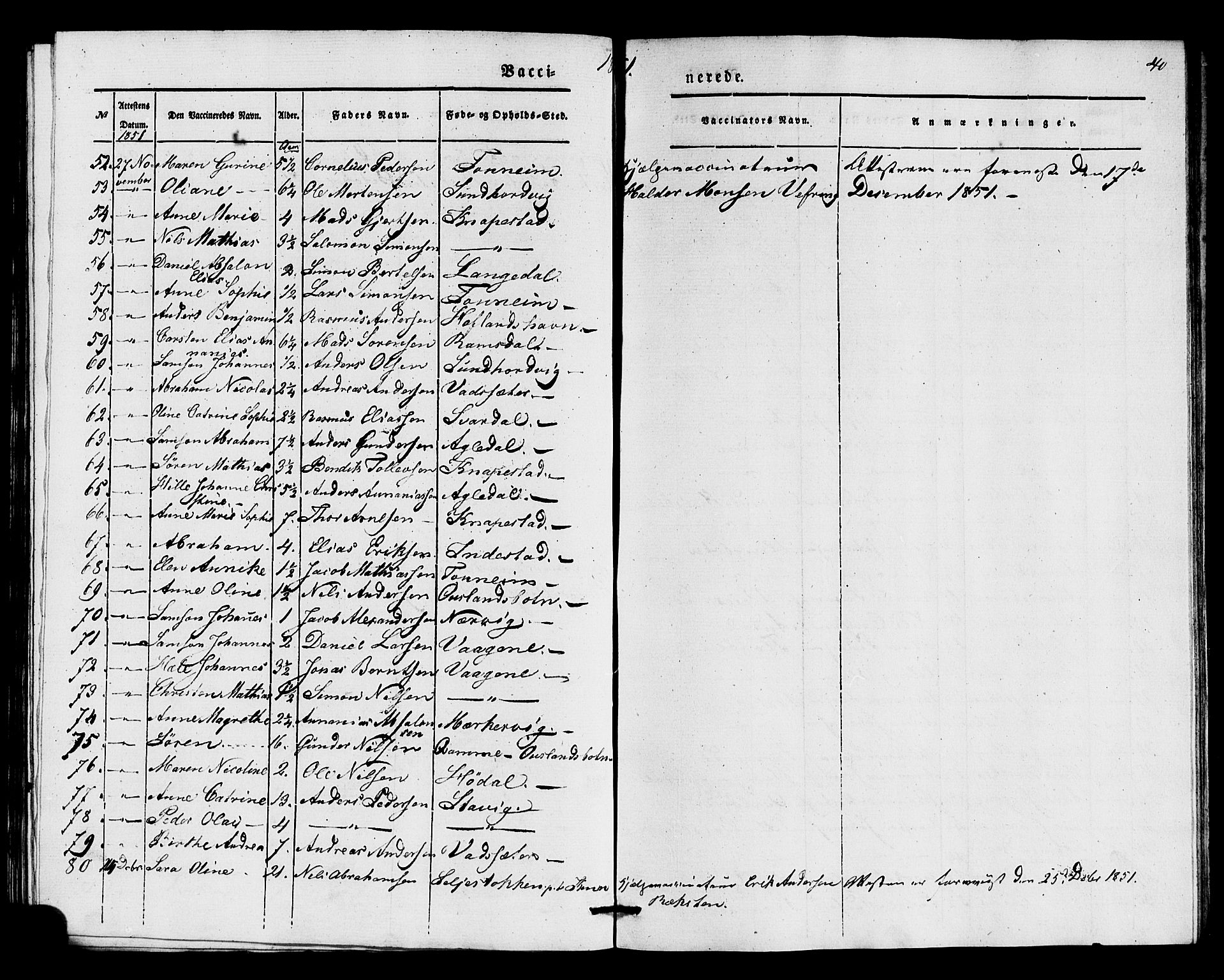 Kinn sokneprestembete, AV/SAB-A-80801/H/Haa/Haaa/L0016: Parish register (official) no. A 16, 1841-1858, p. 40