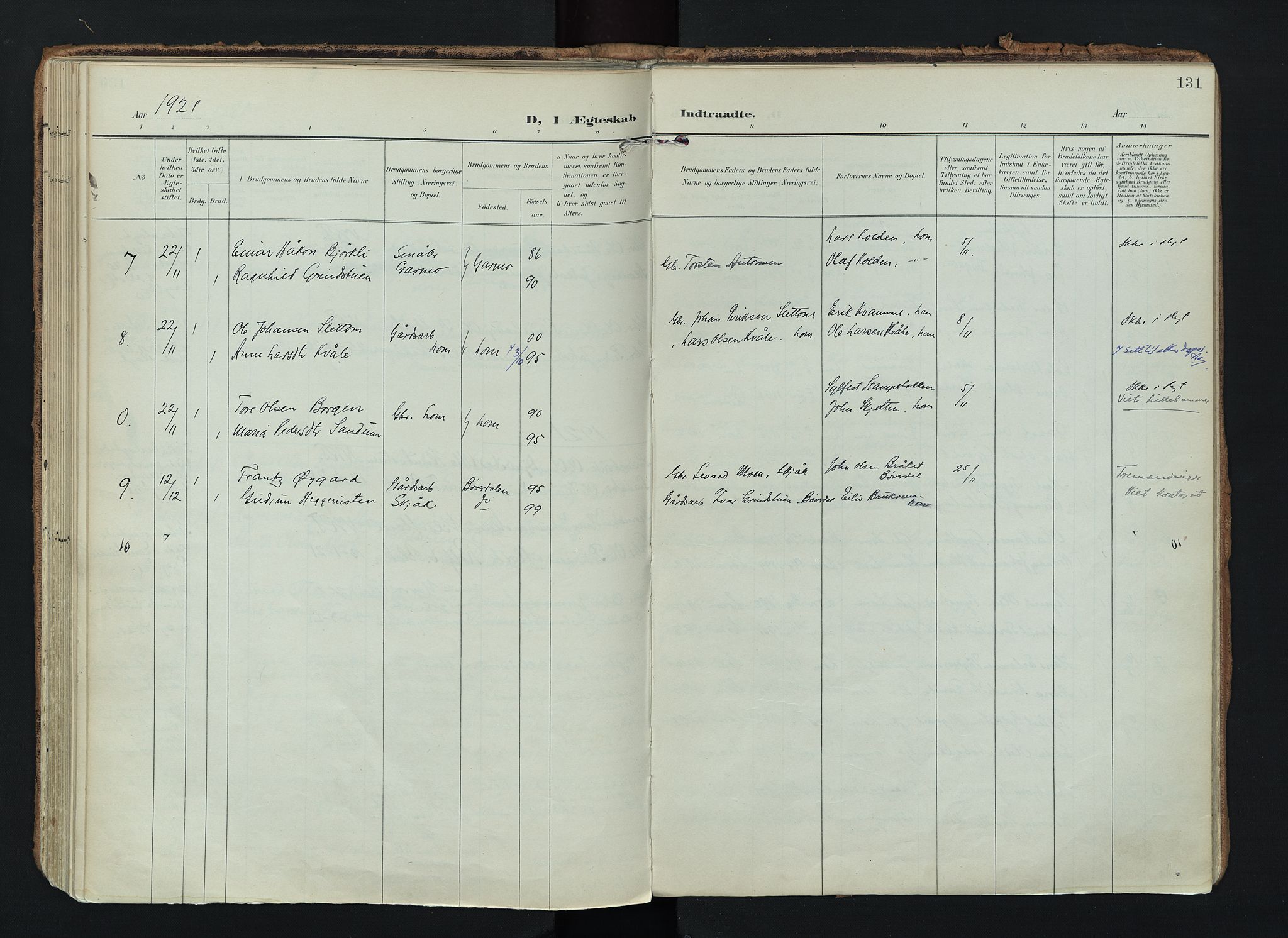 Lom prestekontor, SAH/PREST-070/K/L0010: Parish register (official) no. 10, 1899-1926, p. 131