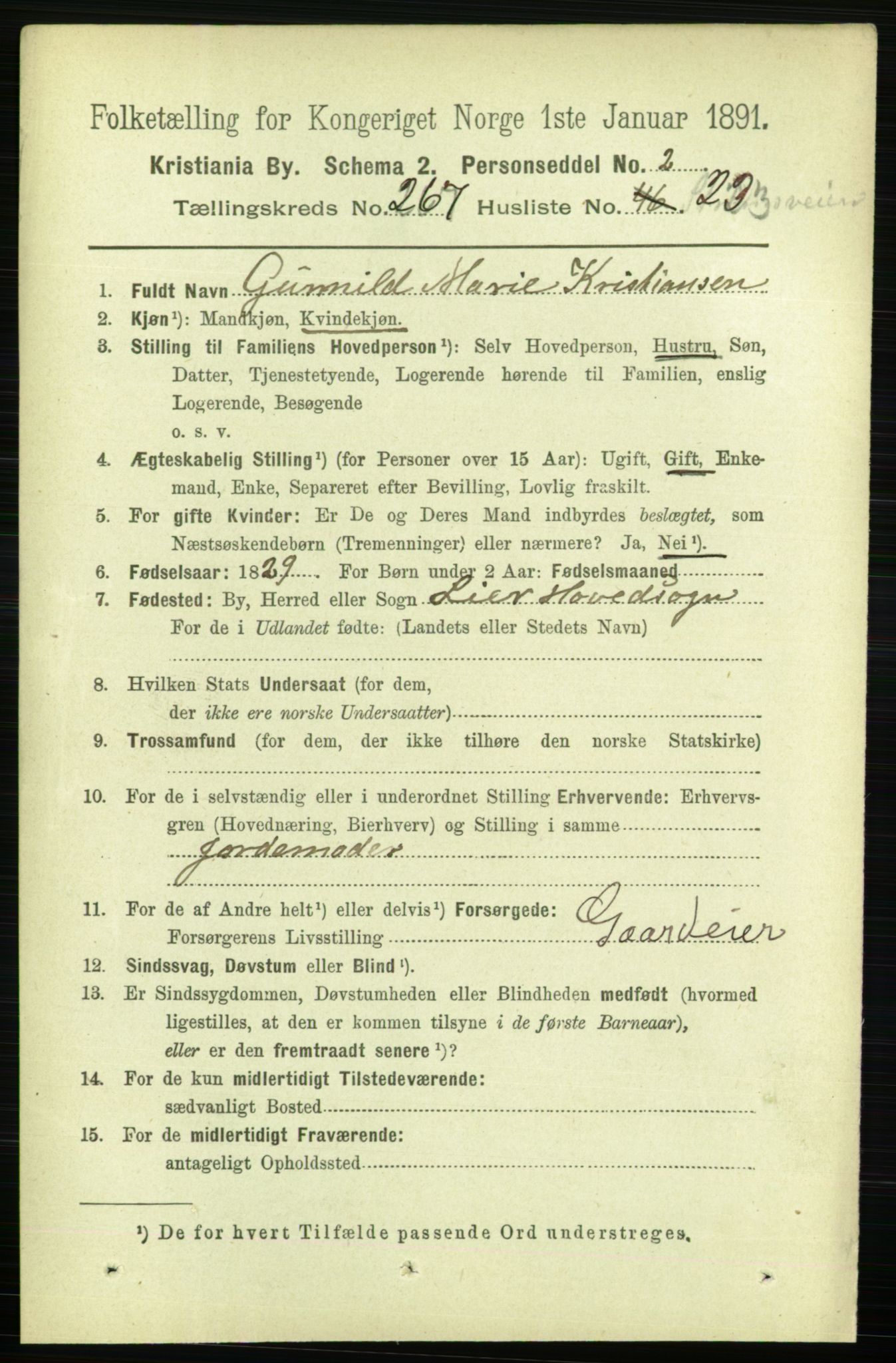 RA, 1891 census for 0301 Kristiania, 1891, p. 161821