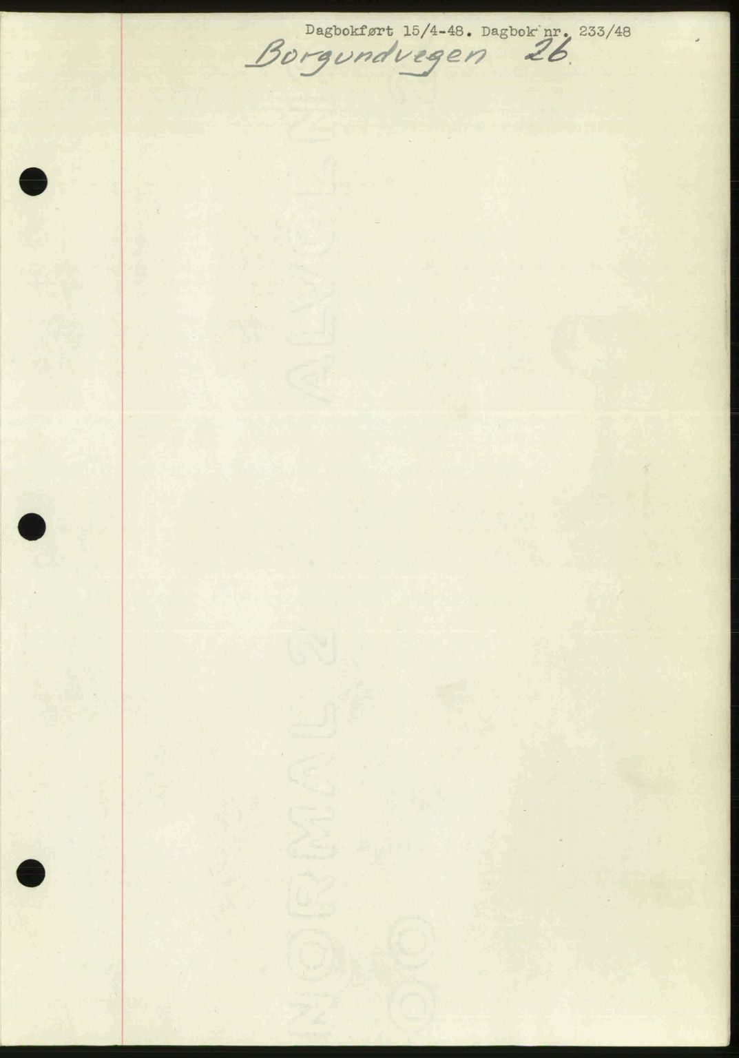 Ålesund byfogd, AV/SAT-A-4384: Mortgage book no. 37A (1), 1947-1949, Diary no: : 233/1948