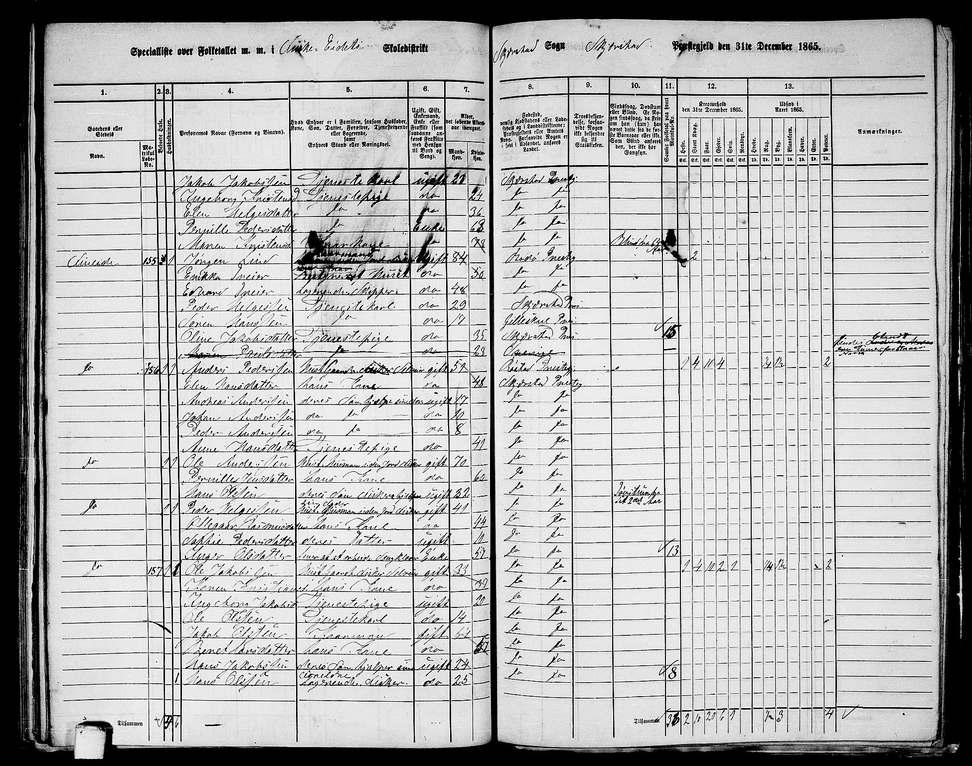 RA, 1865 census for Skjerstad, 1865, p. 106