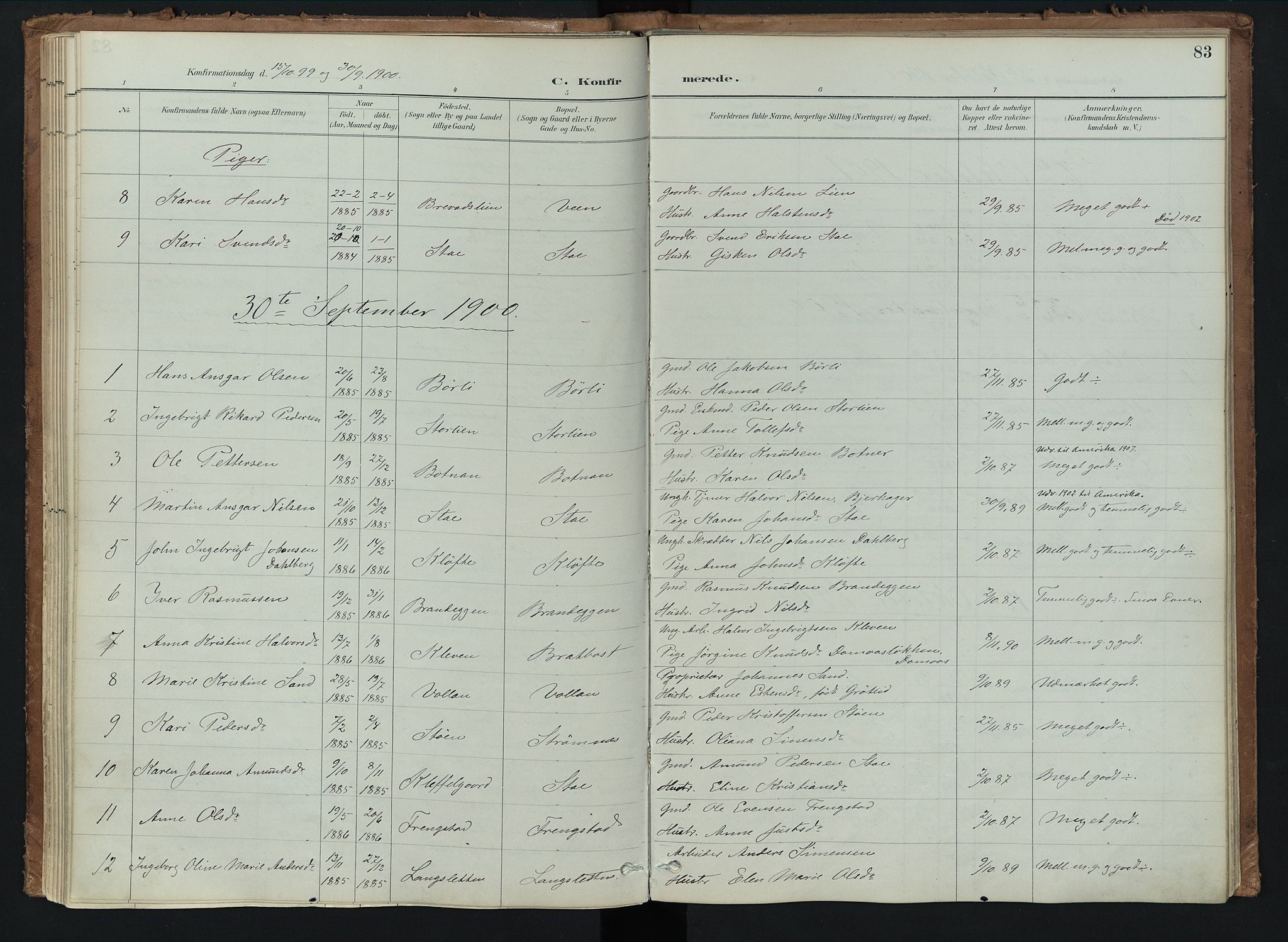 Kvikne prestekontor, AV/SAH-PREST-064/H/Ha/Haa/L0008: Parish register (official) no. 8, 1887-1911, p. 83