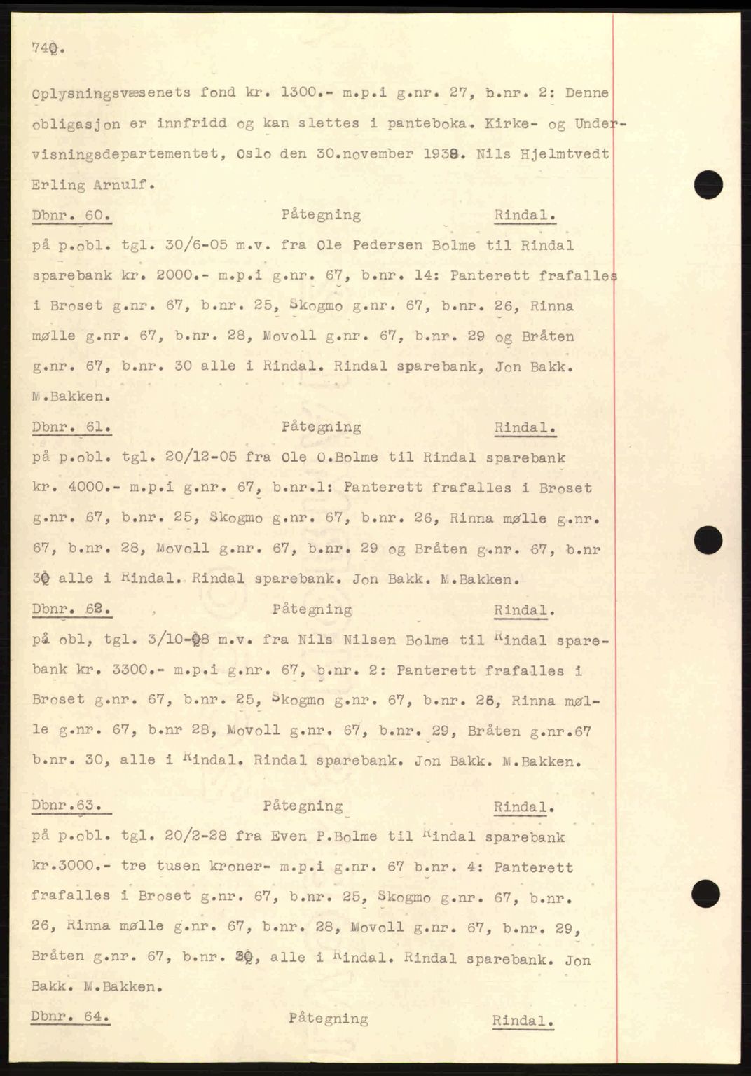 Nordmøre sorenskriveri, AV/SAT-A-4132/1/2/2Ca: Mortgage book no. C80, 1936-1939, Diary no: : 60/1939