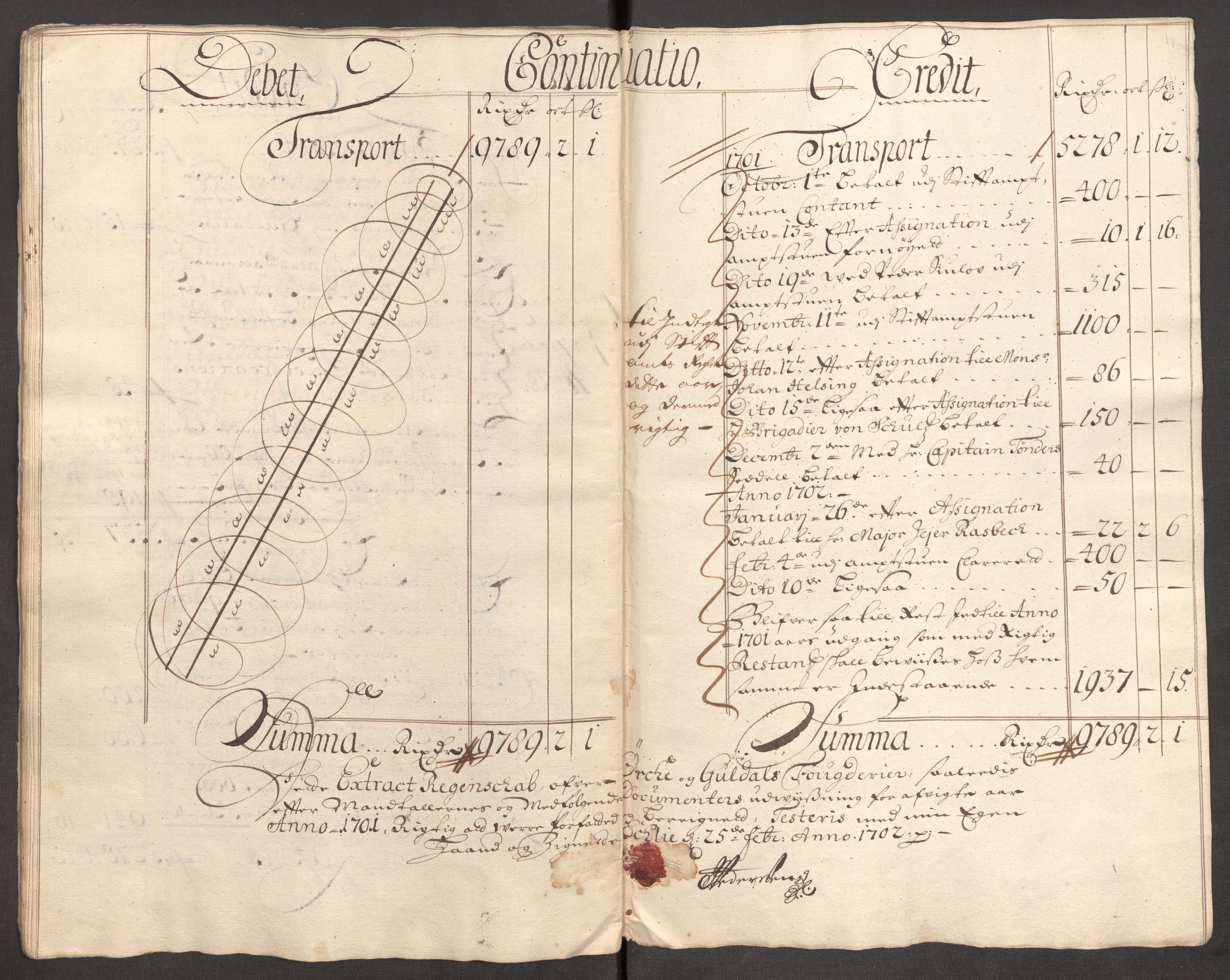 Rentekammeret inntil 1814, Reviderte regnskaper, Fogderegnskap, RA/EA-4092/R60/L3951: Fogderegnskap Orkdal og Gauldal, 1701, p. 22