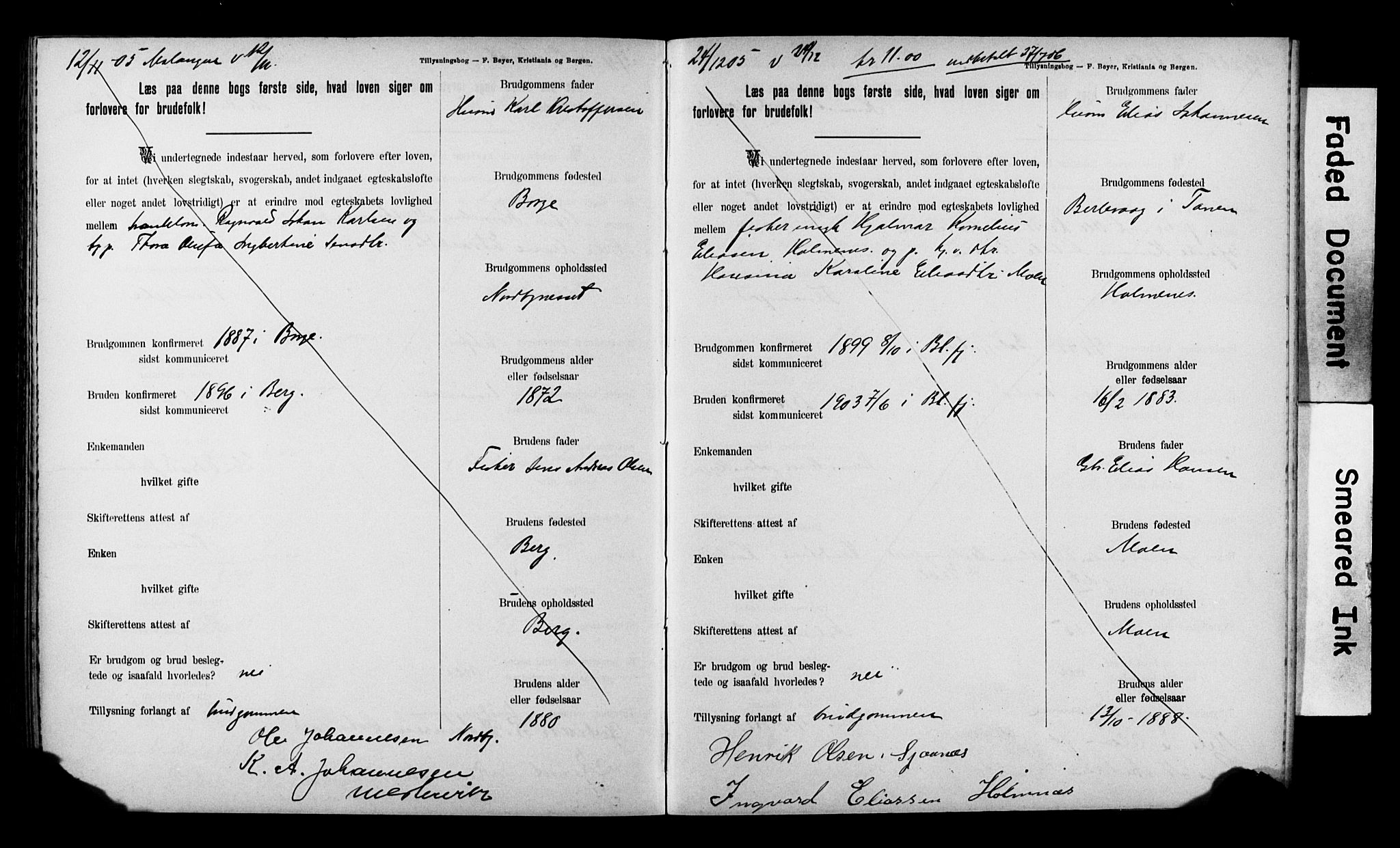 Balsfjord sokneprestembete, SATØ/S-1303/H/Hd/L0031: Banns register no. 31, 1897-1906