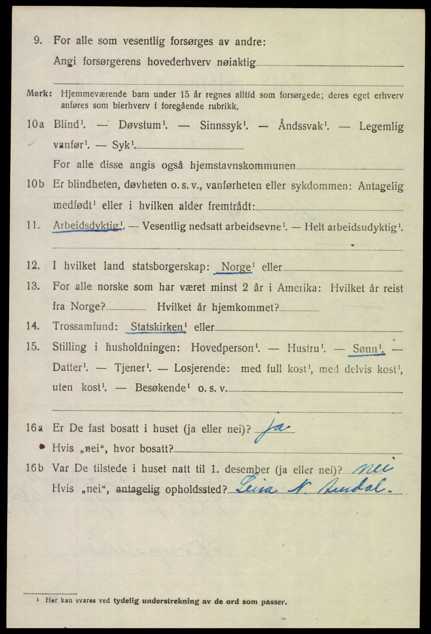 SAH, 1920 census for Nord-Aurdal, 1920, p. 3143