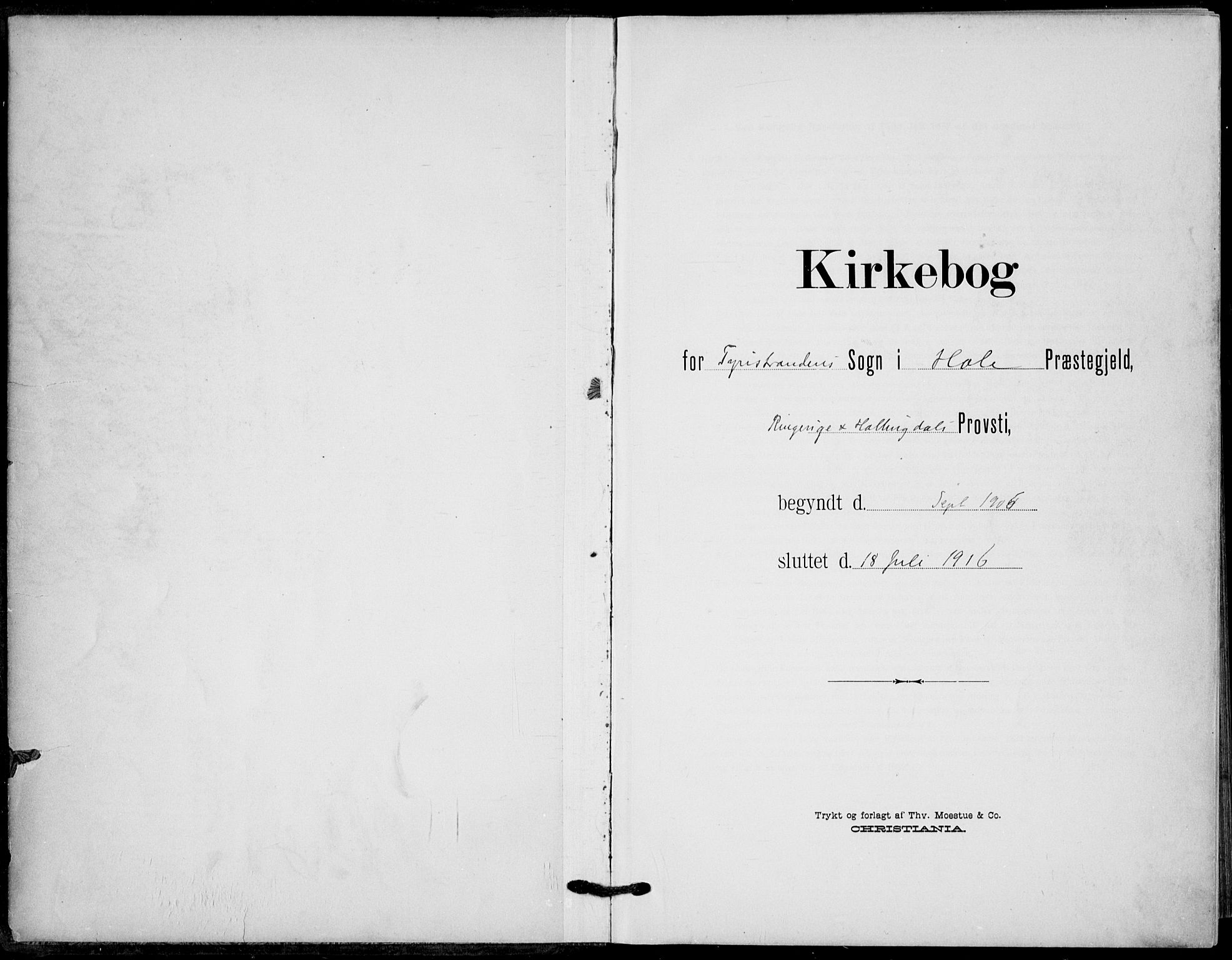 Hole kirkebøker, SAKO/A-228/F/Fb/L0003: Parish register (official) no. II 3, 1906-1916