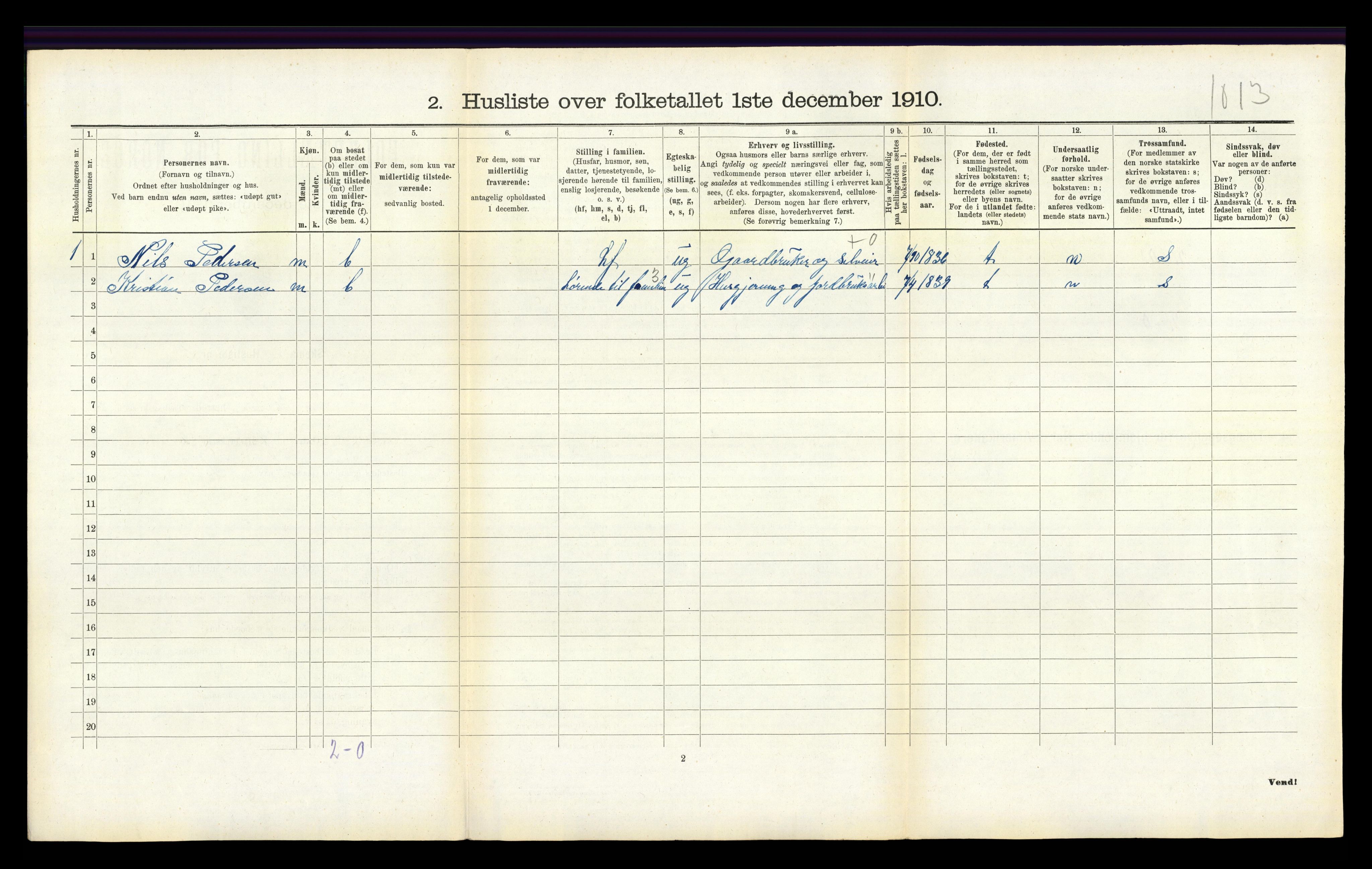RA, 1910 census for Holum, 1910, p. 539