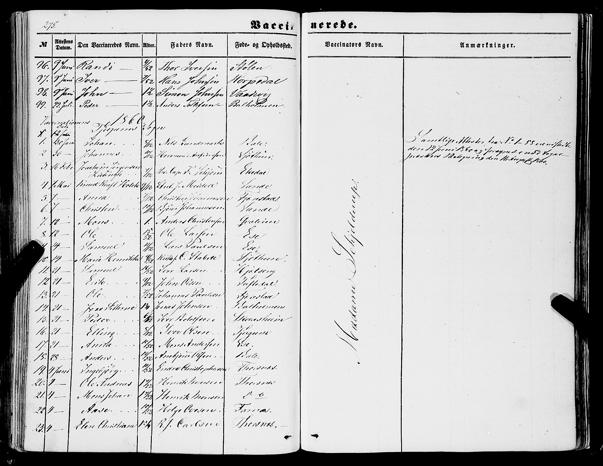 Balestrand sokneprestembete, AV/SAB-A-79601/H/Haa/Haaa/L0002: Parish register (official) no. A 2, 1847-1866, p. 275