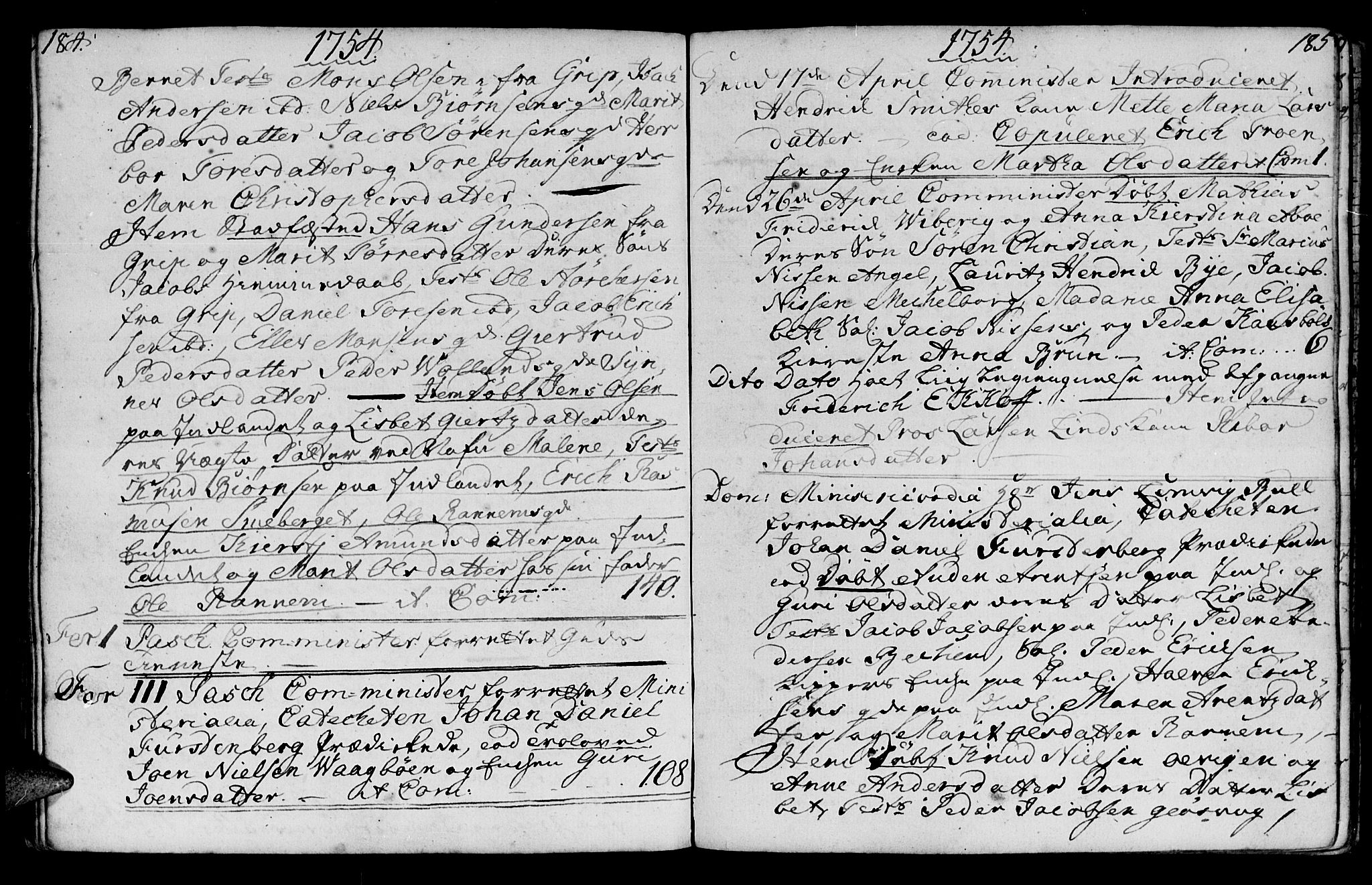 Ministerialprotokoller, klokkerbøker og fødselsregistre - Møre og Romsdal, SAT/A-1454/572/L0839: Parish register (official) no. 572A02, 1739-1754, p. 184-185