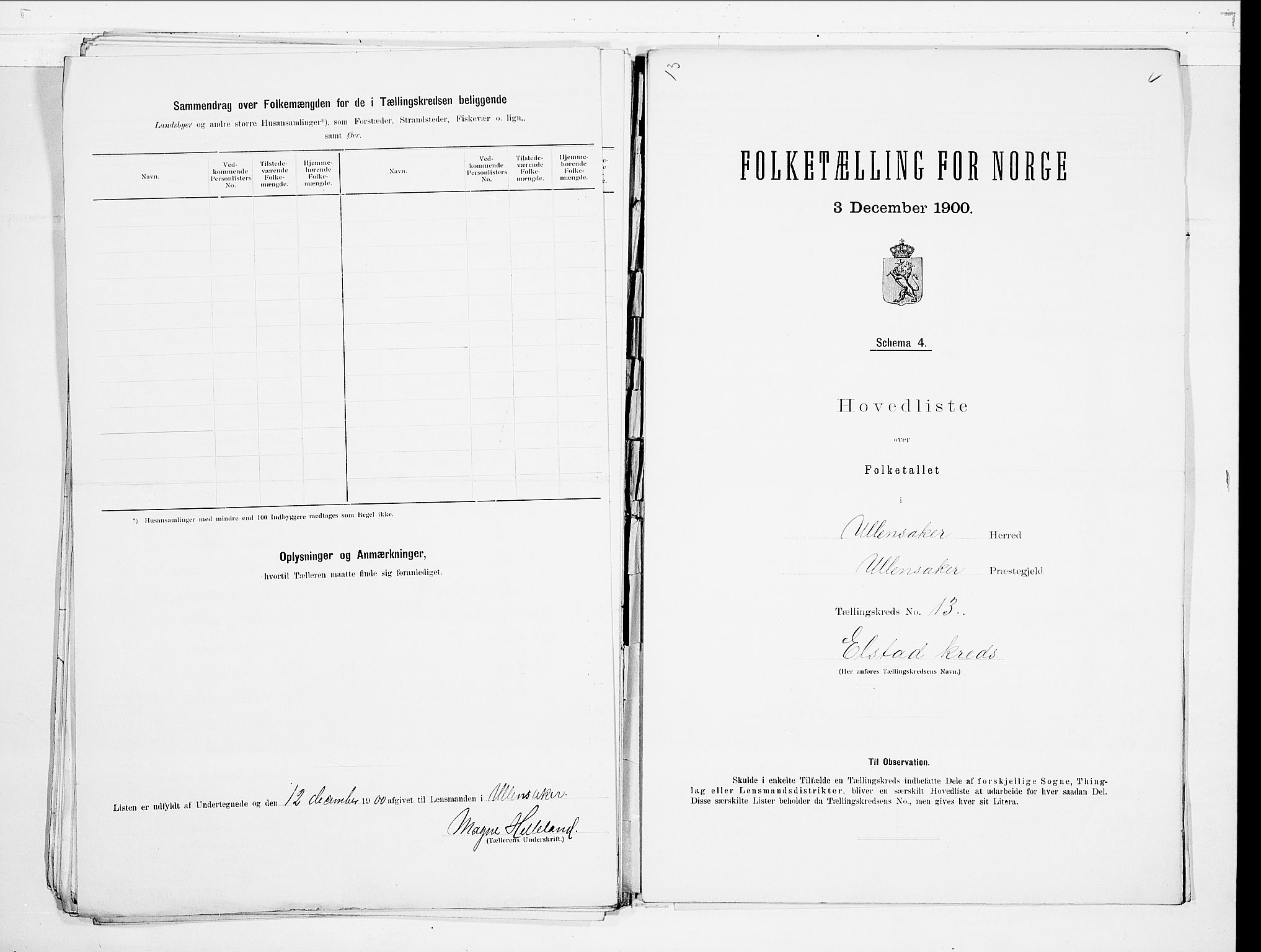 SAO, 1900 census for Ullensaker, 1900, p. 30