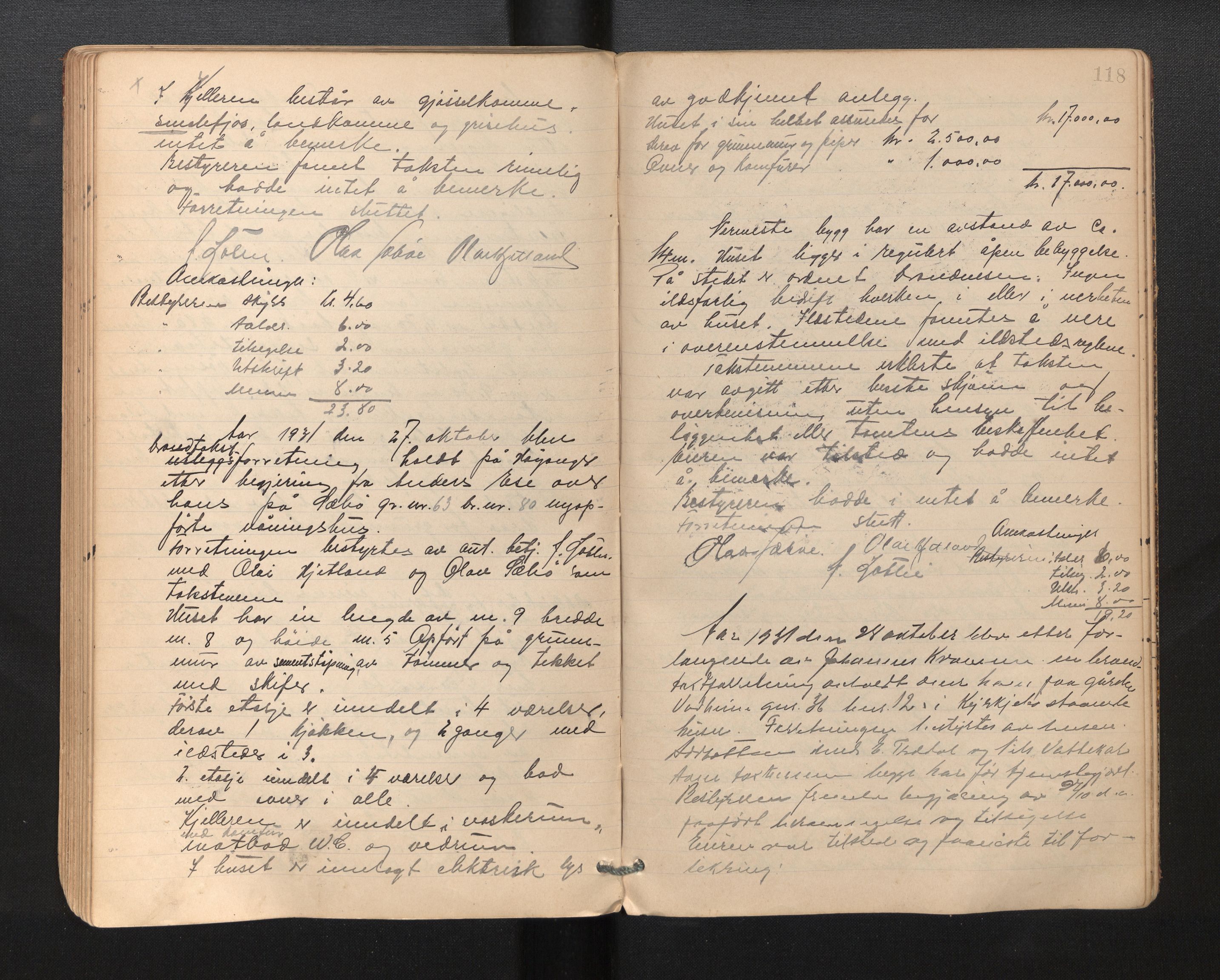 Lensmannen i Kyrkjebø, AV/SAB-A-29001/0012/L0001: Branntakstprotokoll, 1885-1934, p. 117b-118a