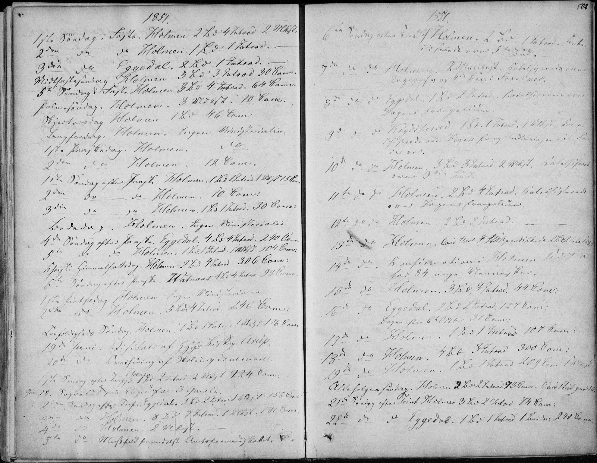 Sigdal kirkebøker, AV/SAKO-A-245/F/Fa/L0008: Parish register (official) no. I 8, 1850-1859, p. 508