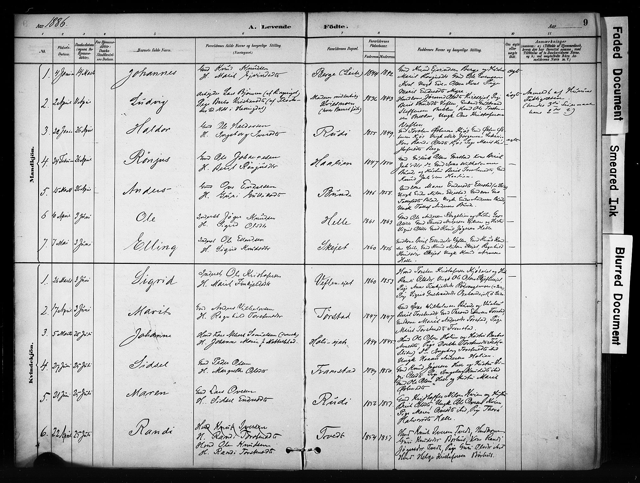 Vang prestekontor, Valdres, SAH/PREST-140/H/Ha/L0009: Parish register (official) no. 9, 1882-1914, p. 9