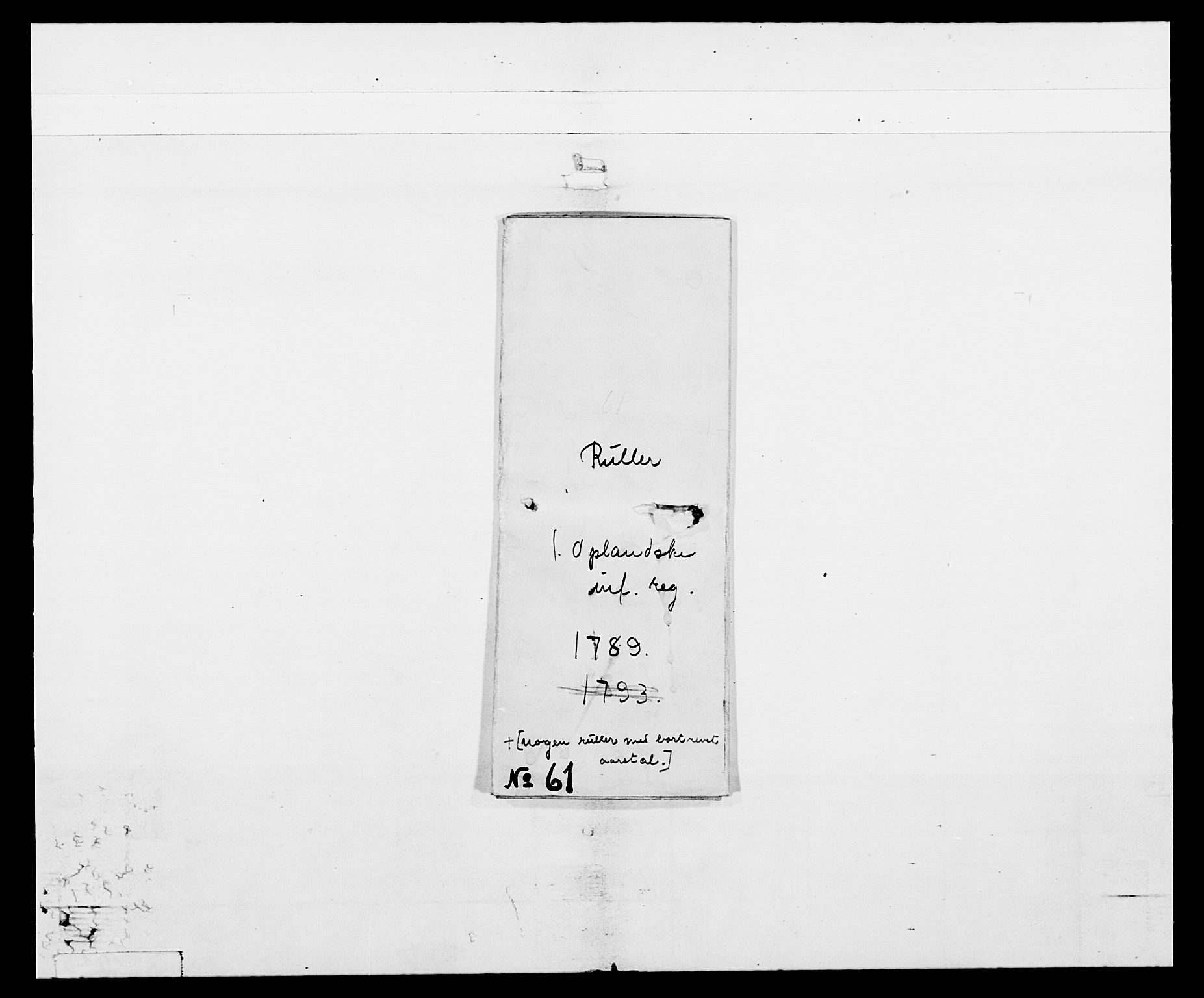 Generalitets- og kommissariatskollegiet, Det kongelige norske kommissariatskollegium, AV/RA-EA-5420/E/Eh/L0061: 1. Opplandske nasjonale infanteriregiment, 1789, p. 7