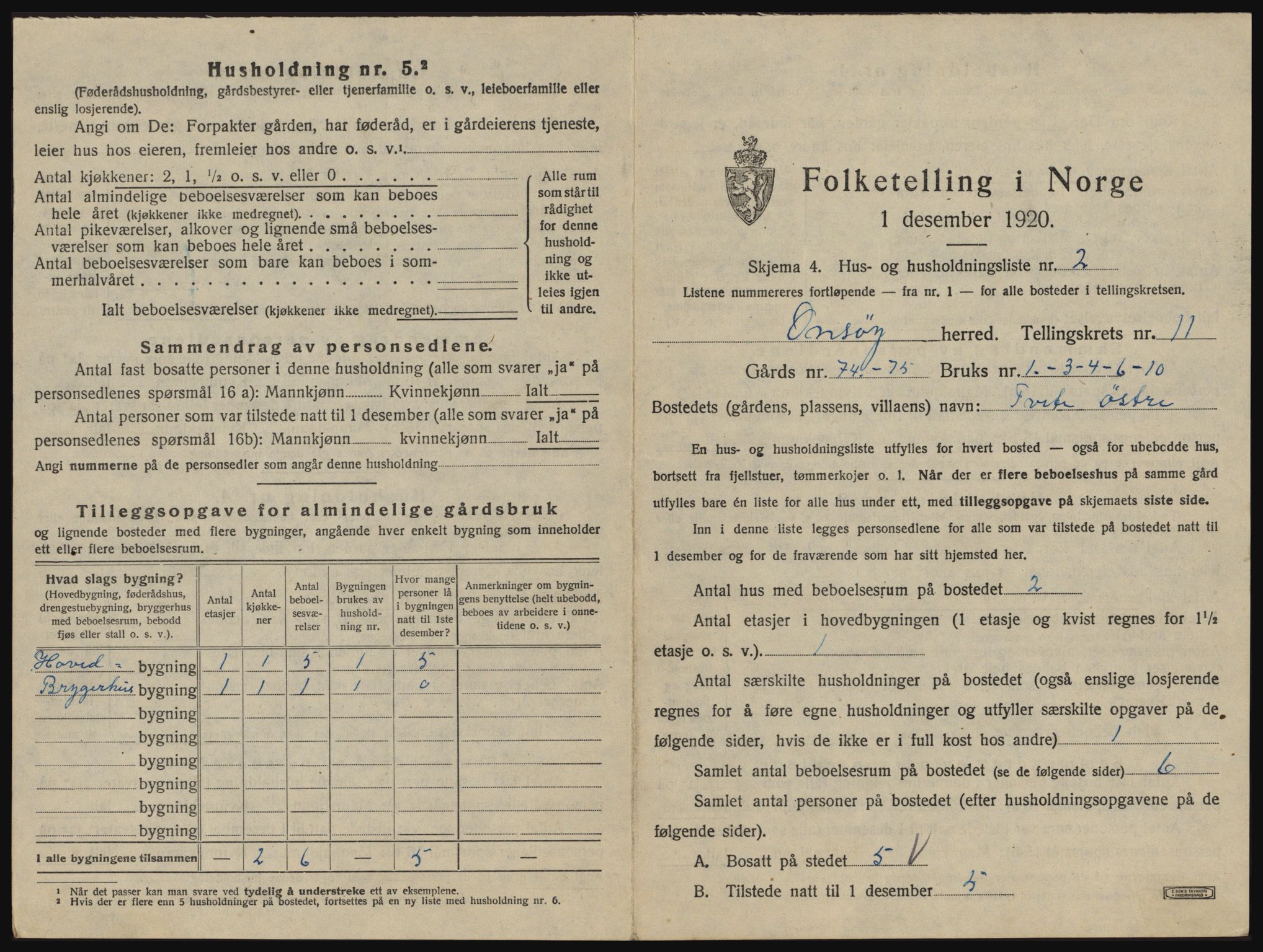 SAO, 1920 census for Onsøy, 1920, p. 1988