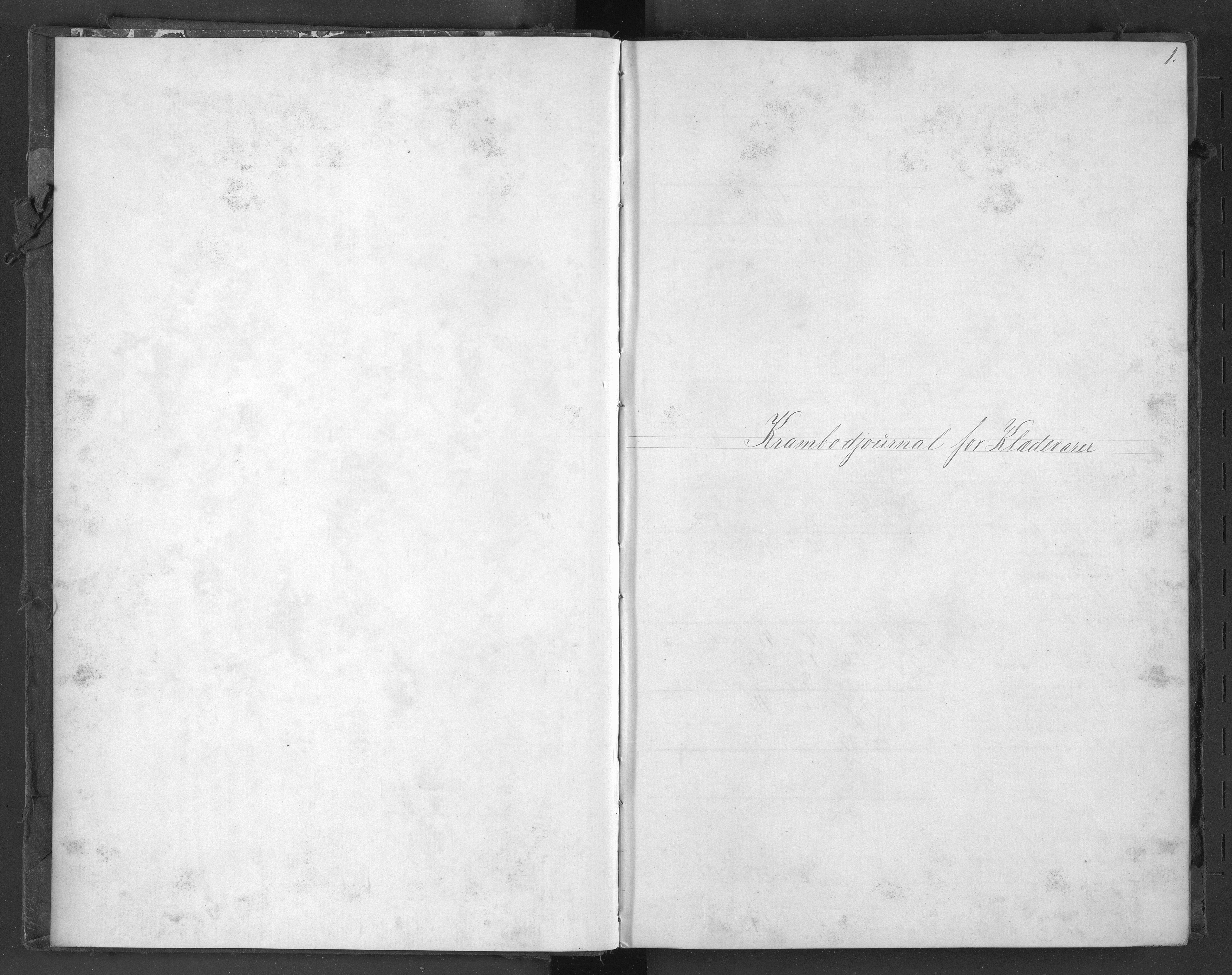 Egelands Jernverk, AAKS/PA-1907/01/L0044: Krambodjournal. Klesvarer, 1866-1873, p. 1